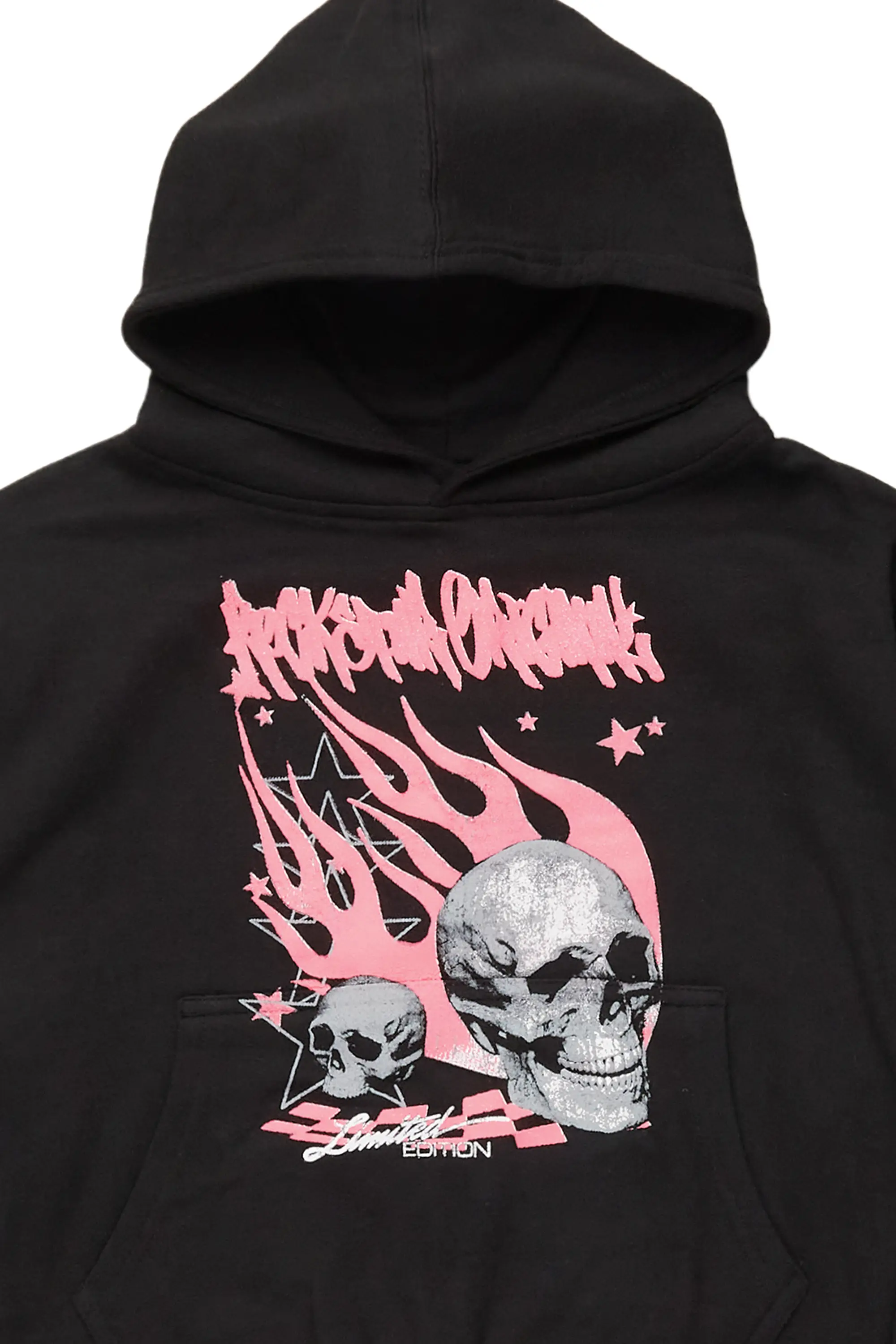 Girls Anessa Black Graphic Hoodie - Image 6