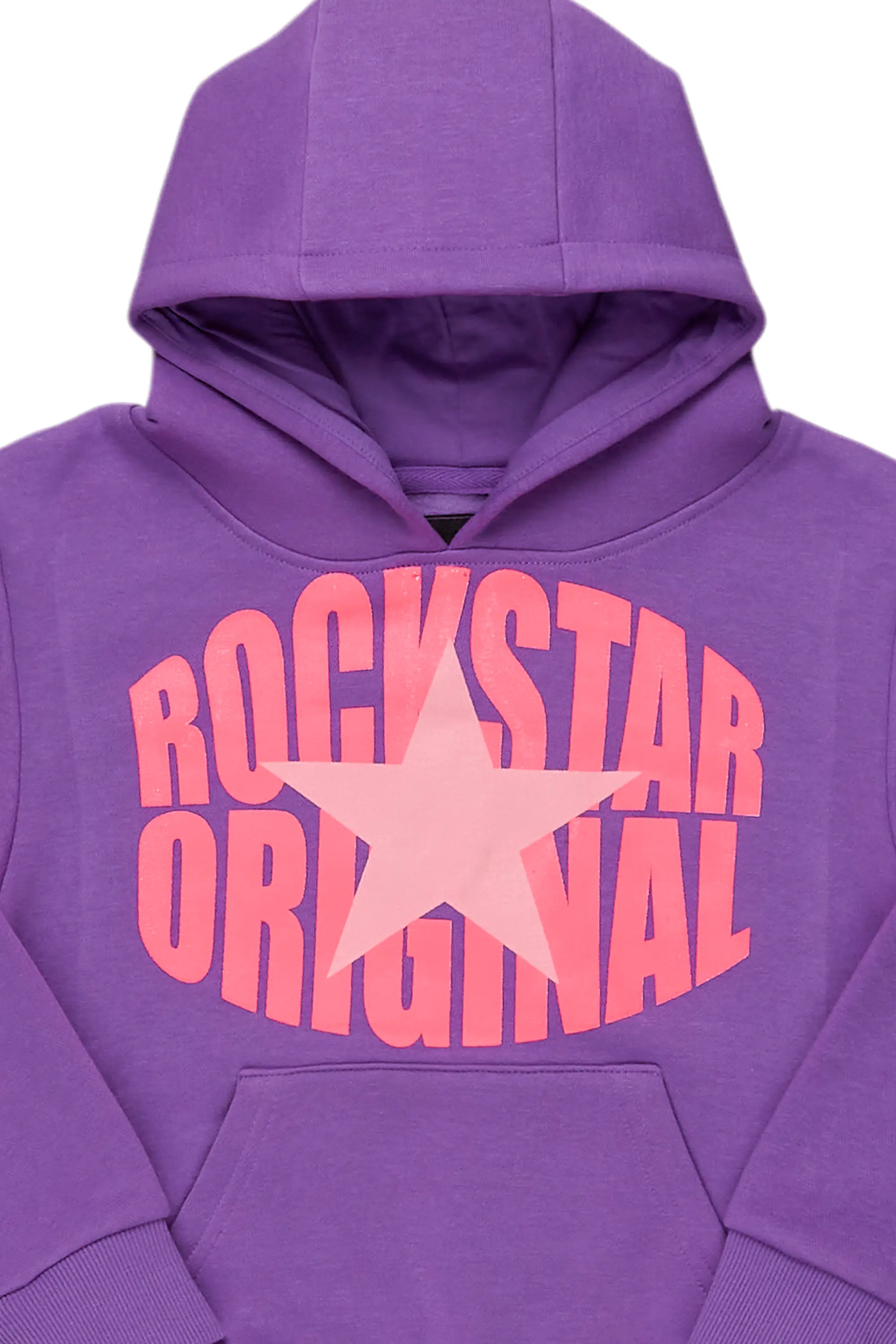 Girls Haash Purple Graphic Hoodie - Image 2