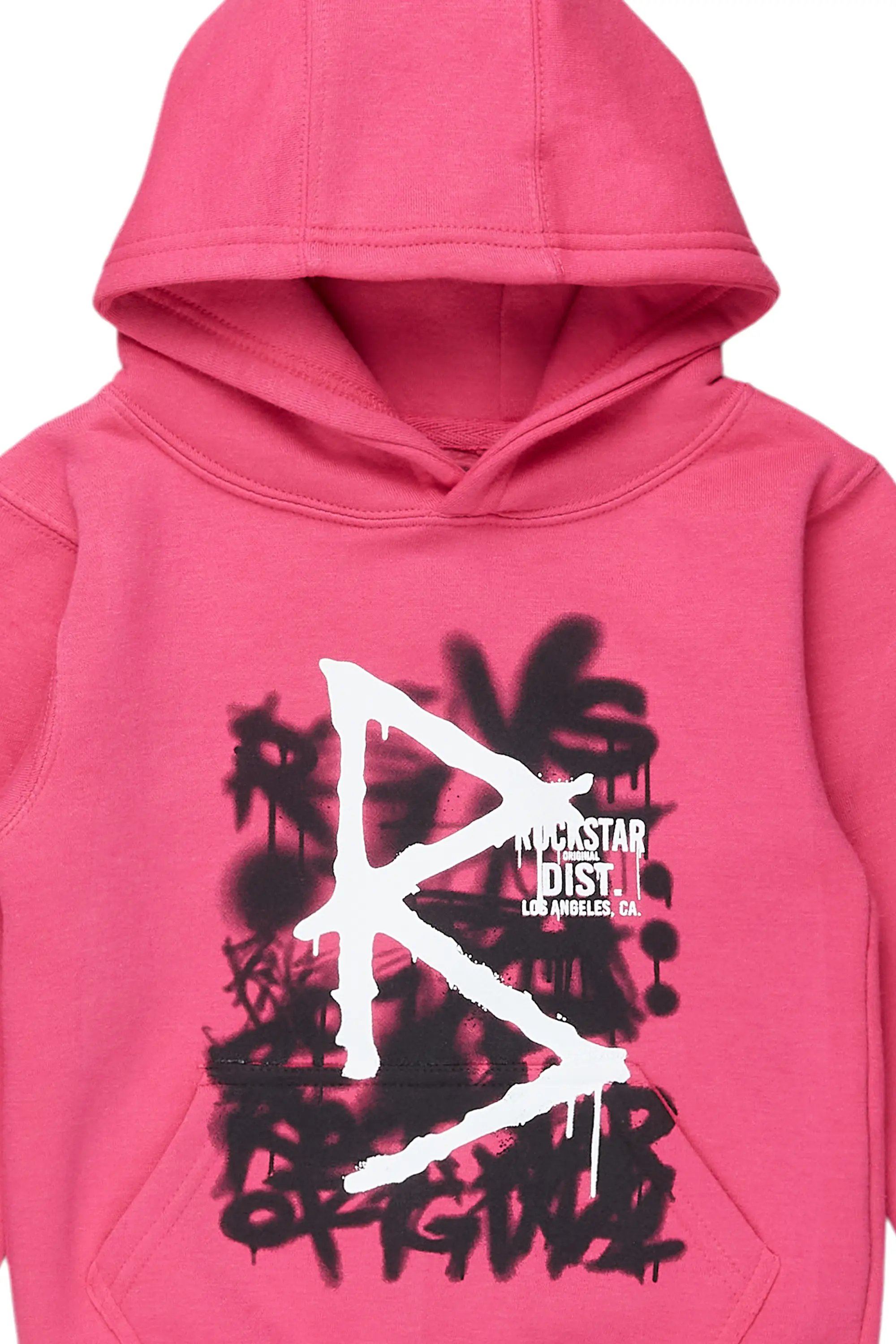 Girls Nahomy Fuchsia Graphic Hoodie - Image 2