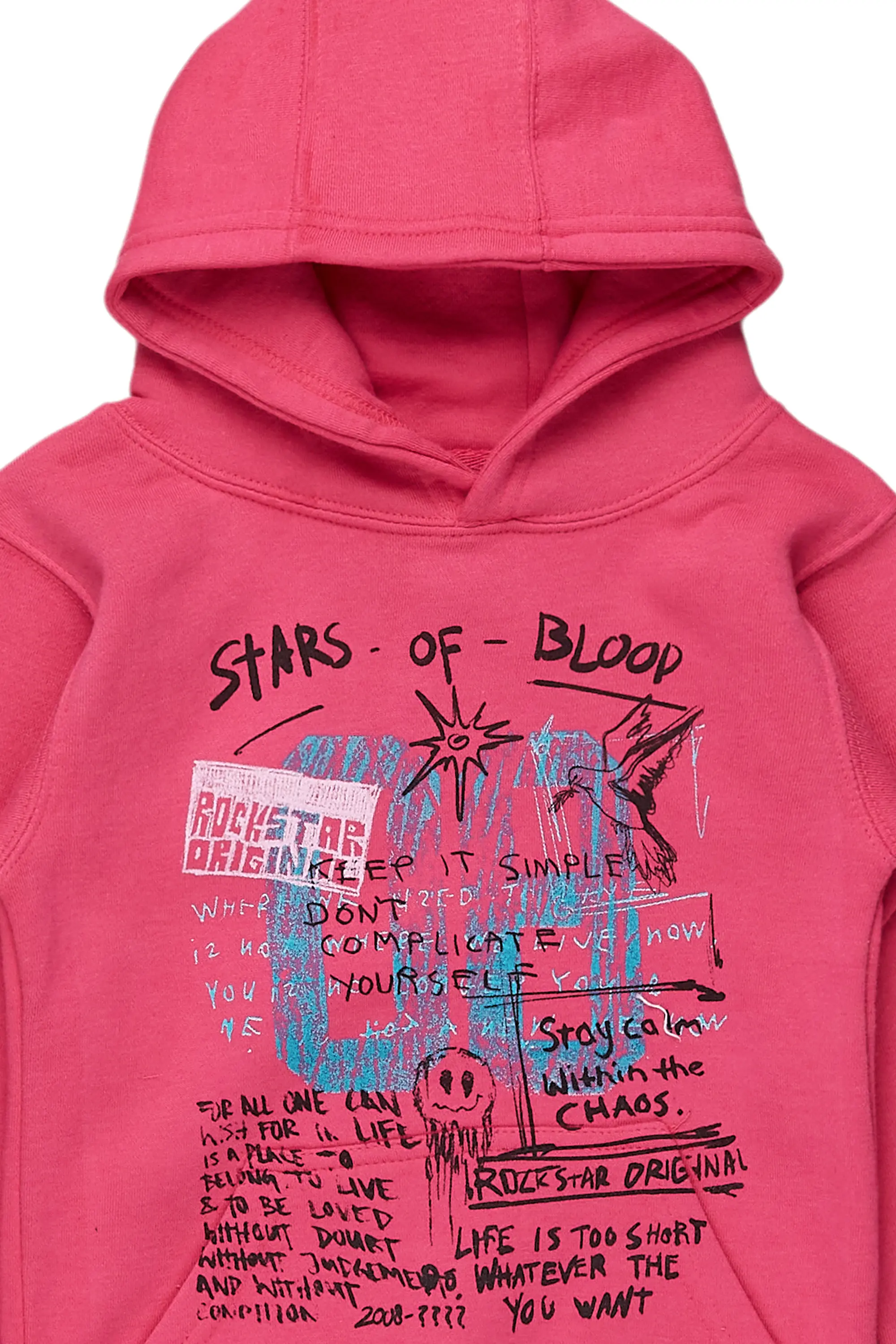 Girls Addie Fuchsia Graphic Hoodie - Image 2