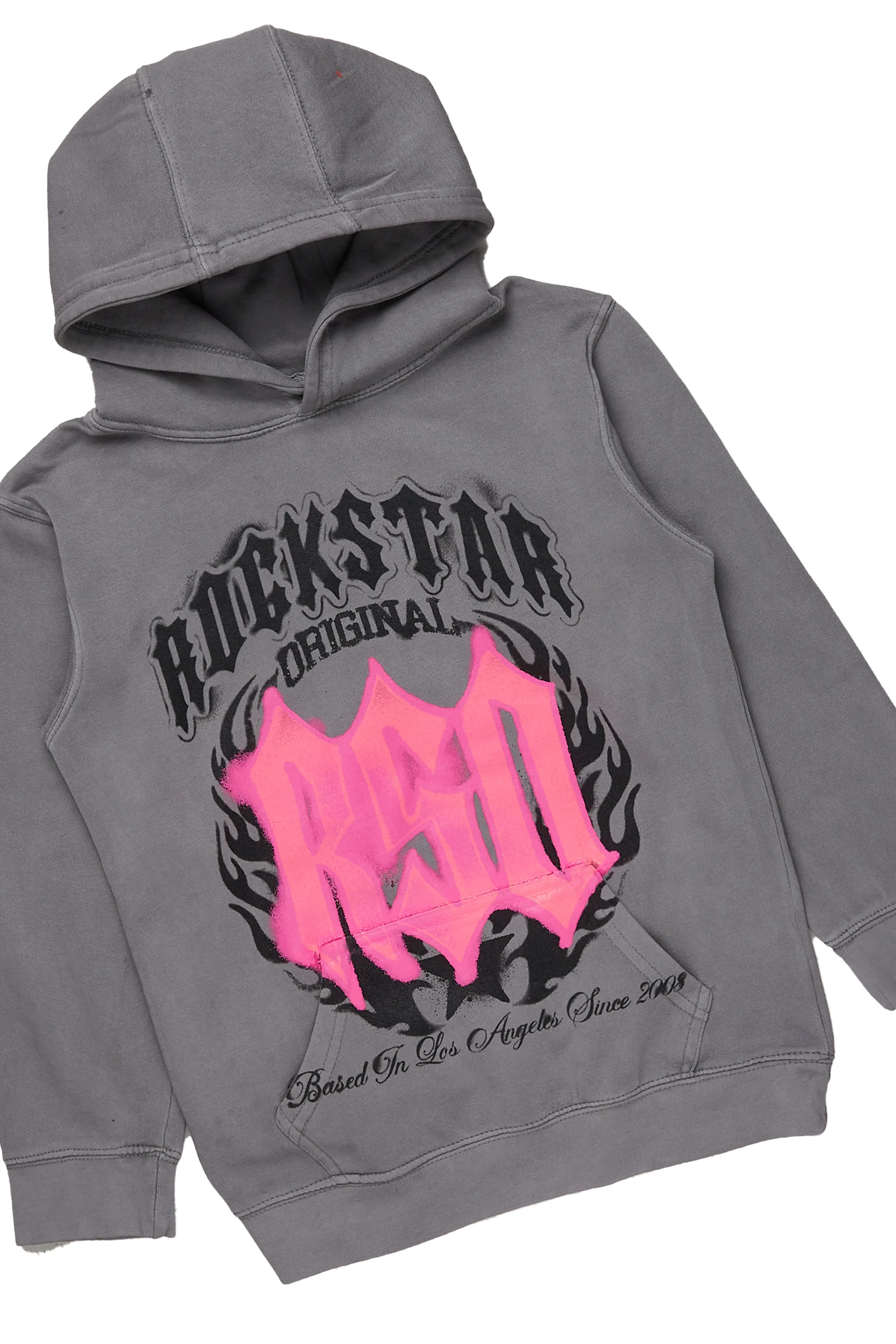 Girls Sandie Vintage Grey Graphic Hoodie - Image 2