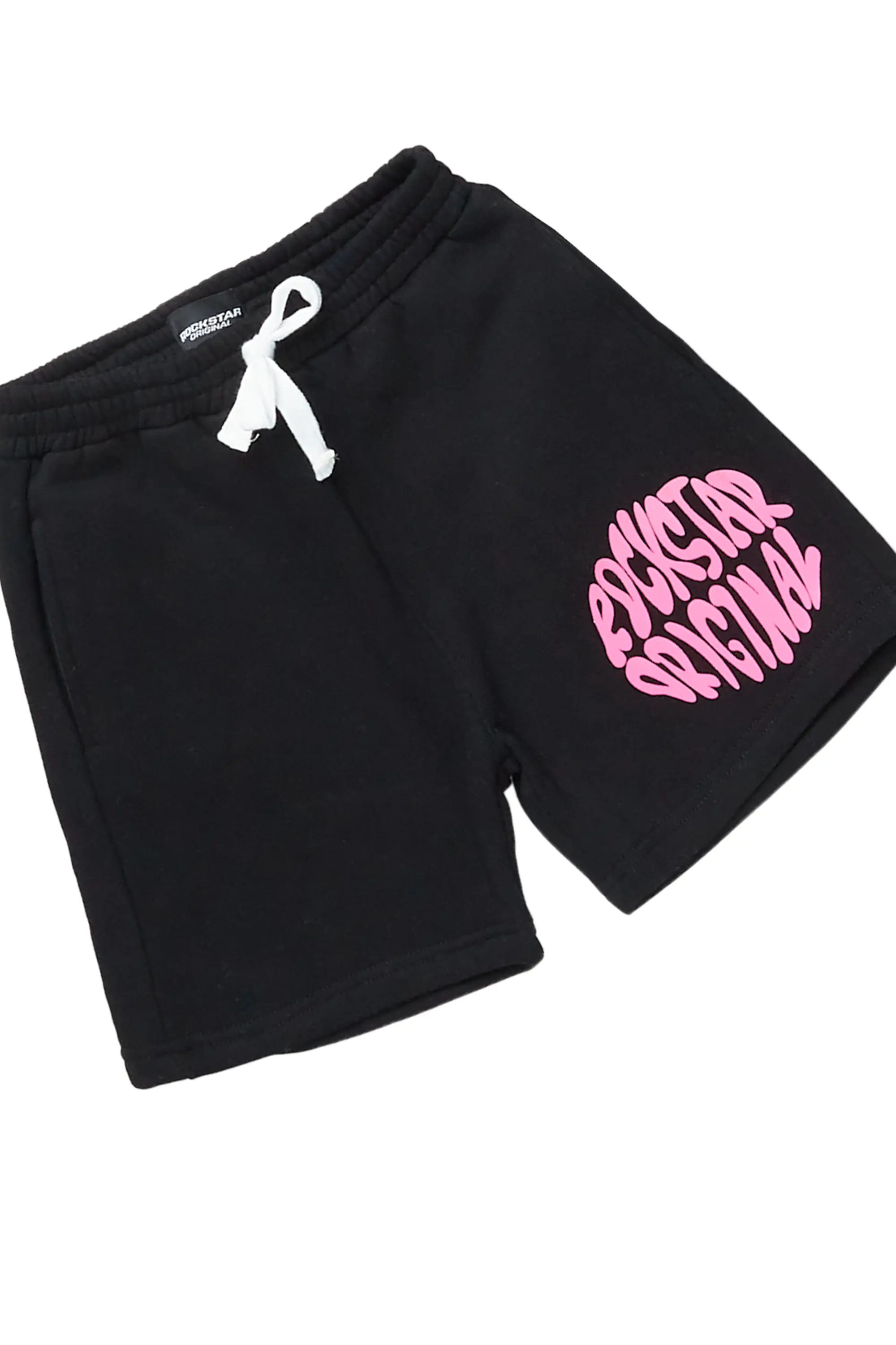 Girls Beena Black Crop Top Short Set - Image 6