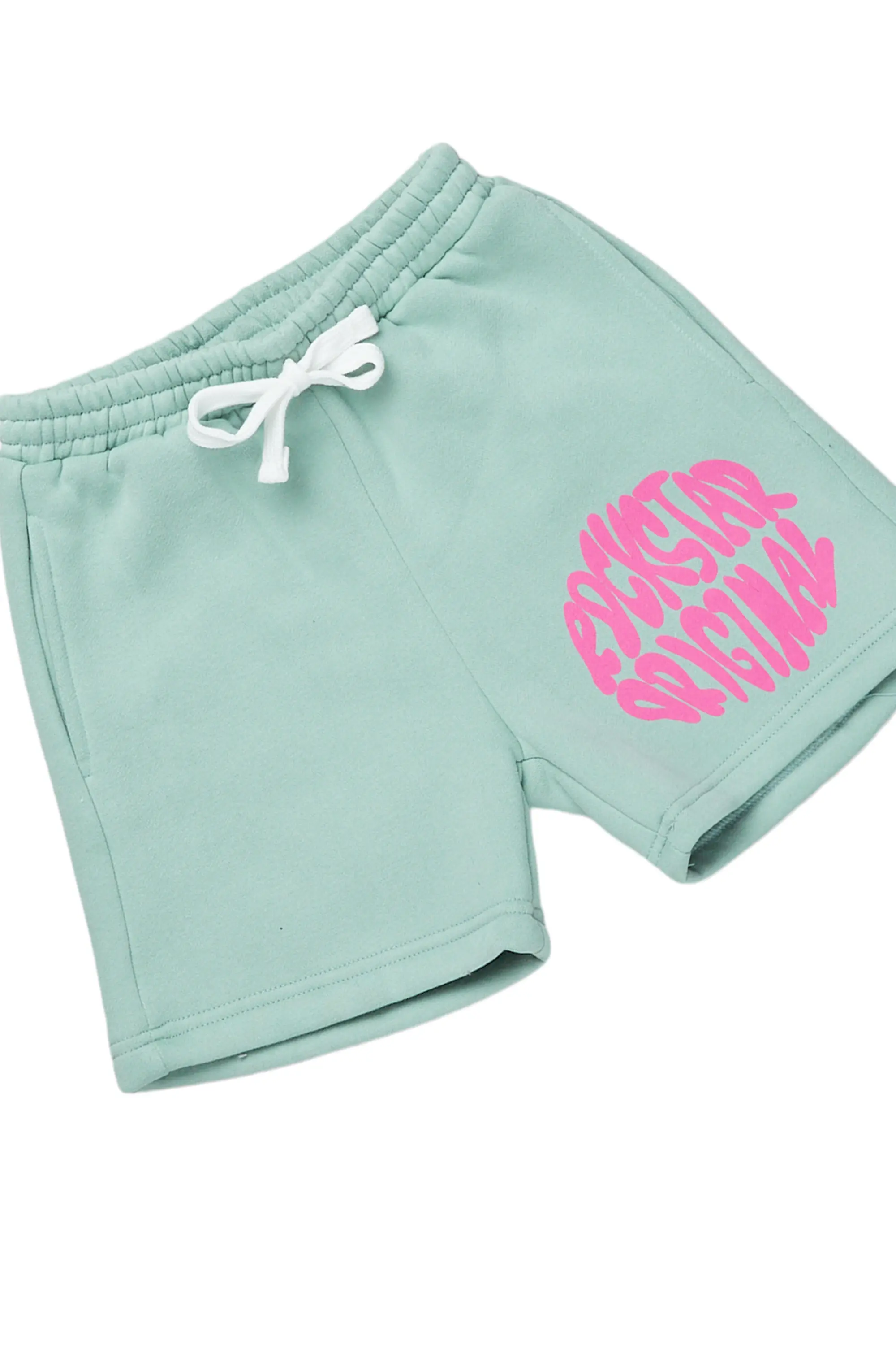 Girls Beena Sage Crop Top Short Set - Image 6