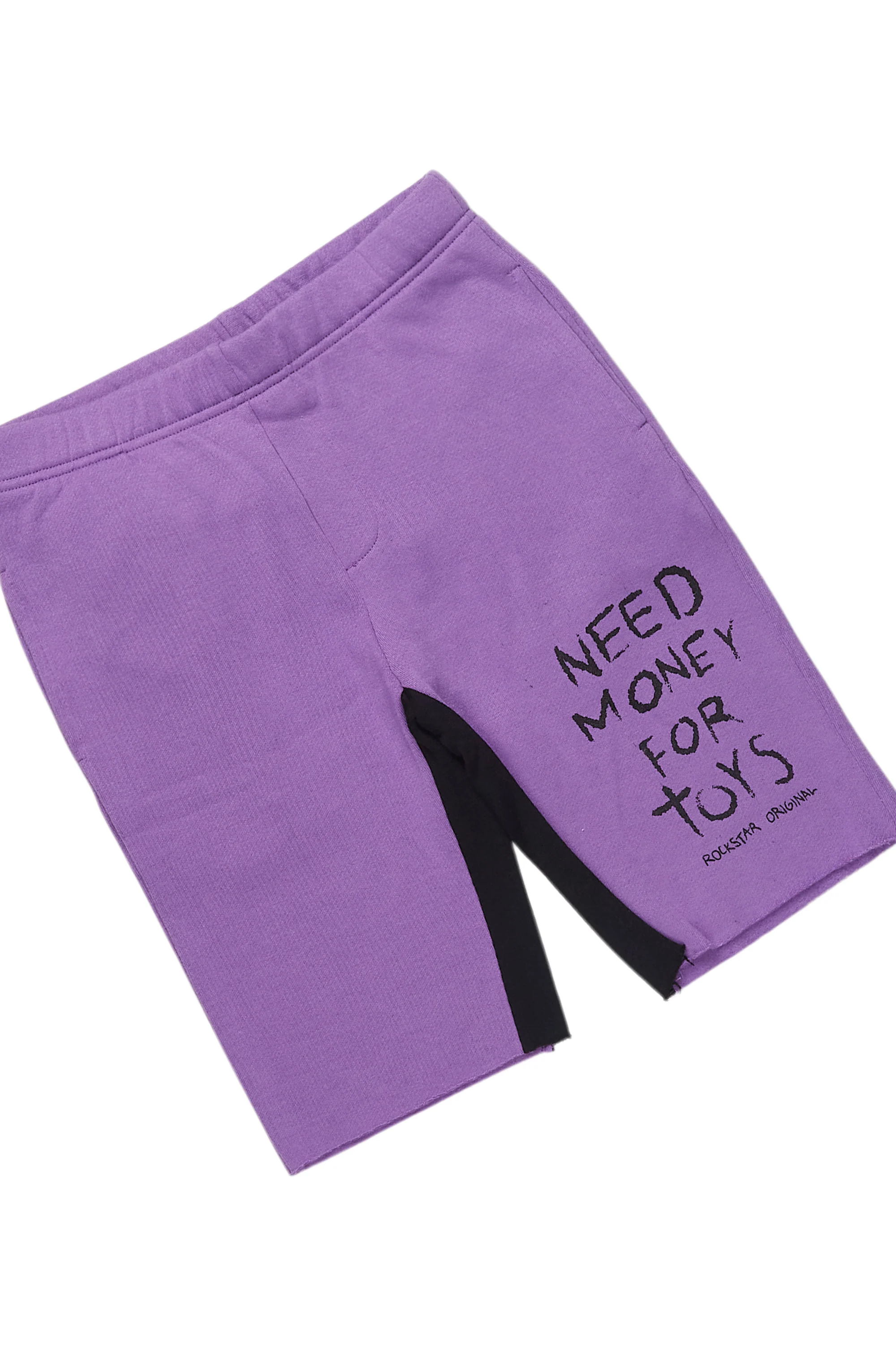Girls M4 Toys Grey/Purple T-Shirt Short Set - Image 3