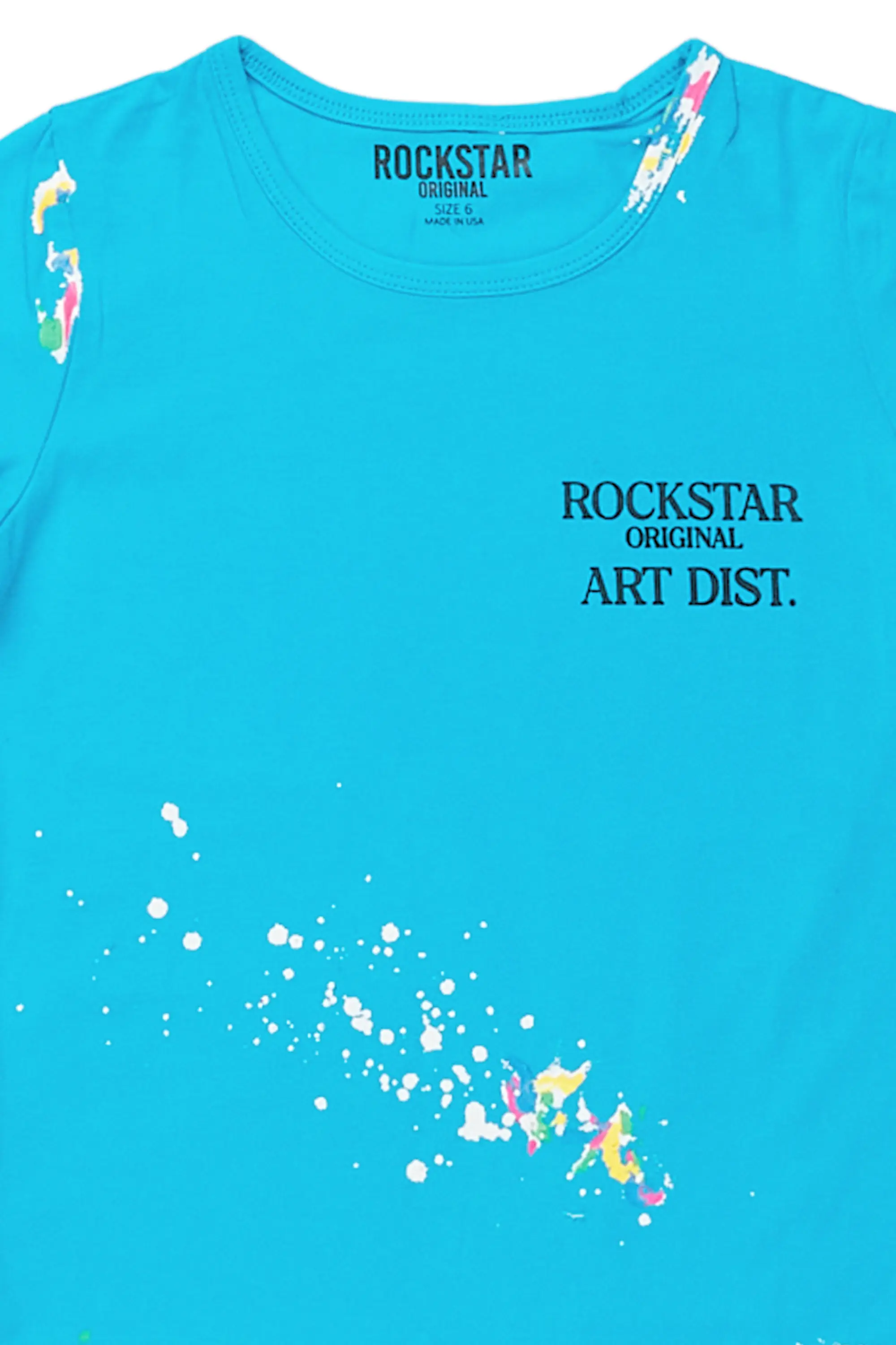 Girls Palmira Turquoise Graphic T-Shirt - Image 3