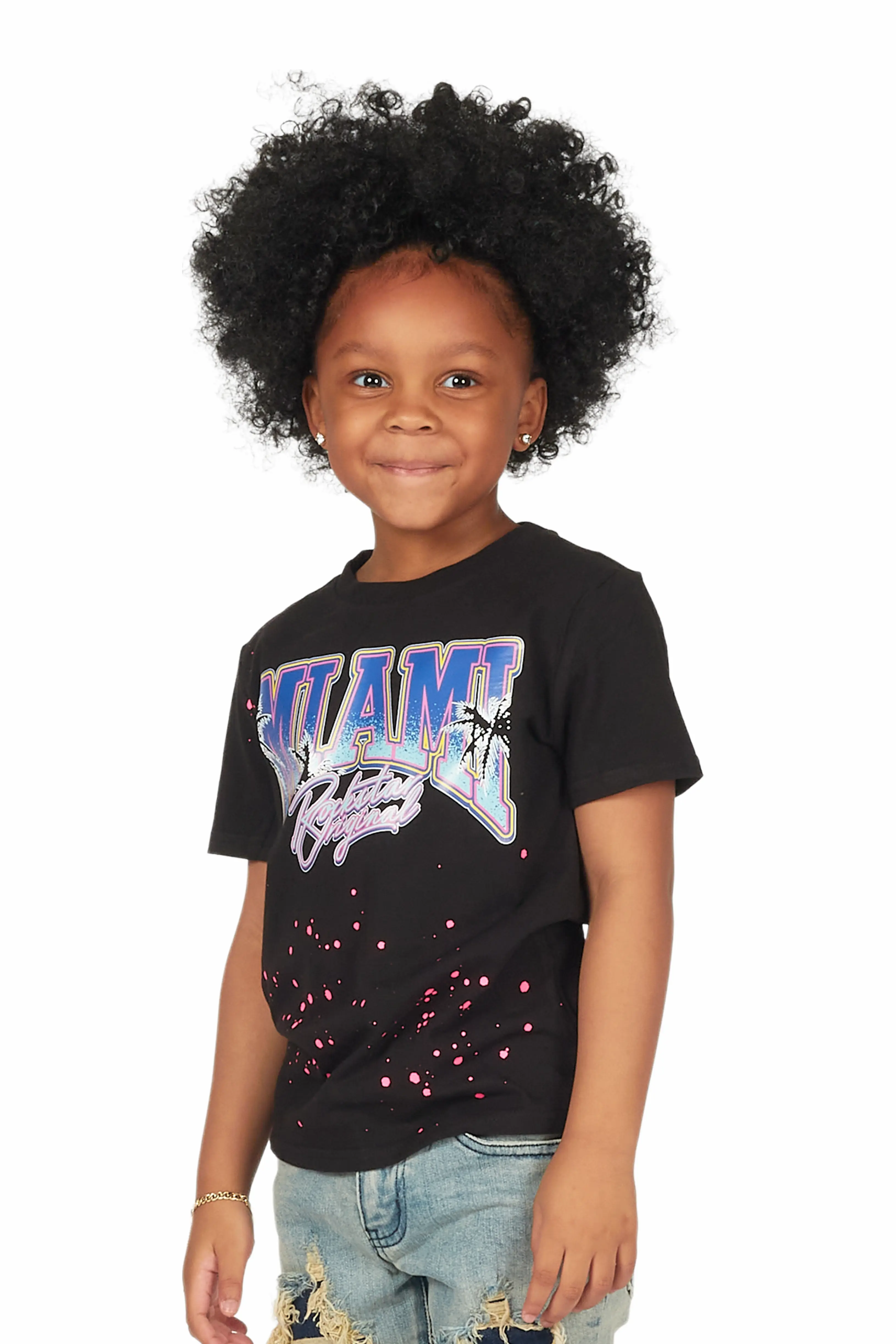 Girls Braulia Black Graphic T-Shirt - Image 4