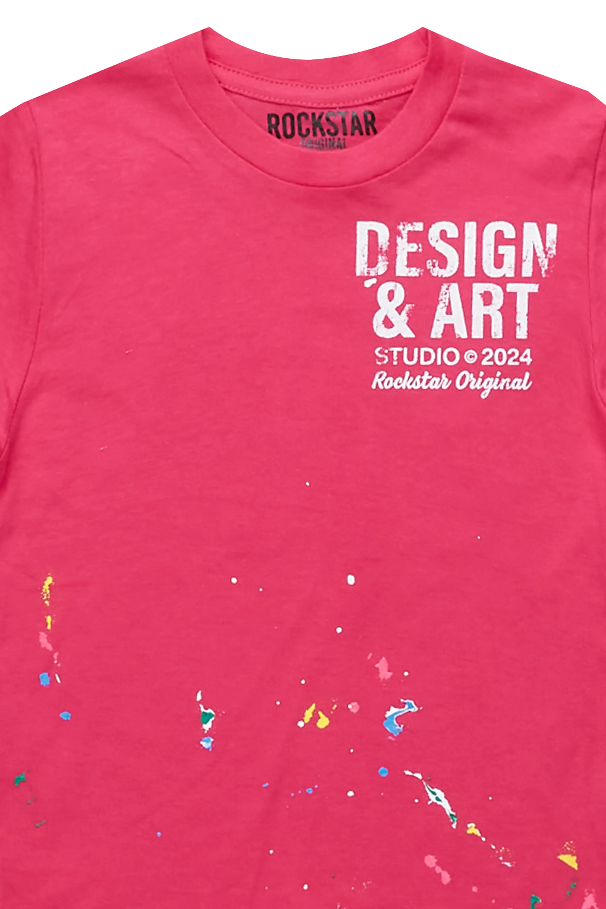 Girls Mancha Fuchsia Graphic T-Shirt - Image 3