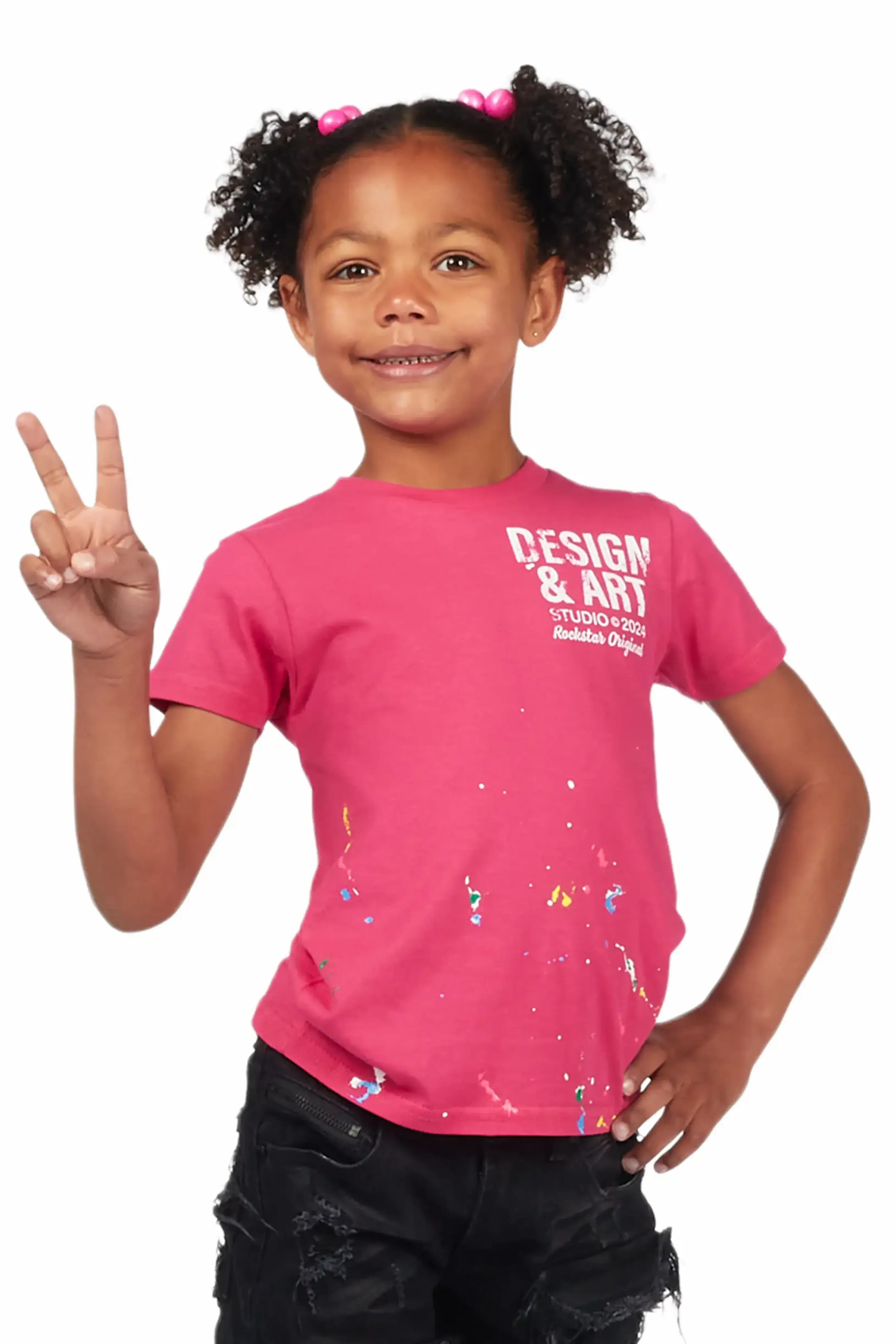 Girls Mancha Fuchsia Graphic T-Shirt - Image 5