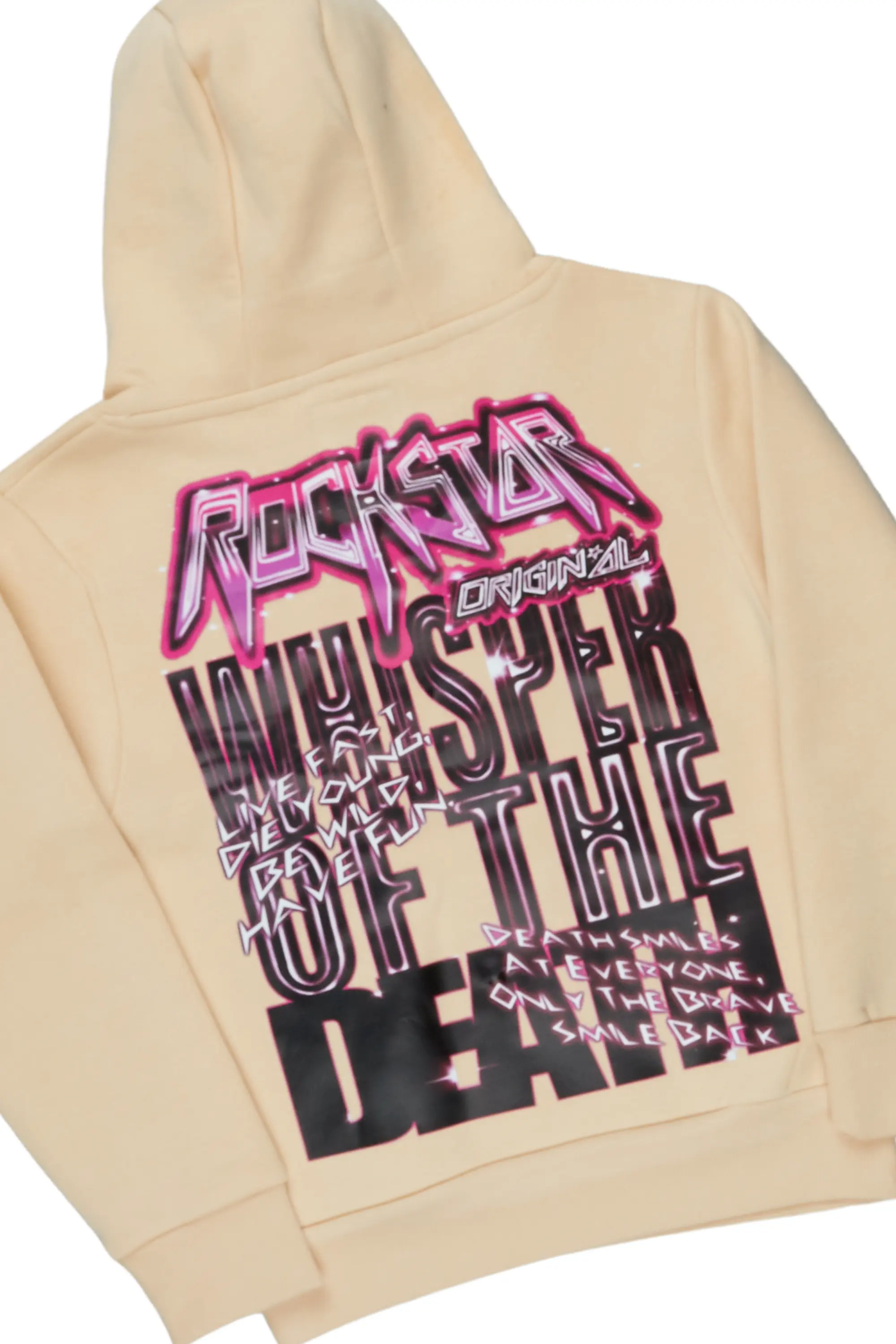 Girls Obee Beige/Black Hoodie Stacked Flare Track Set - Image 5