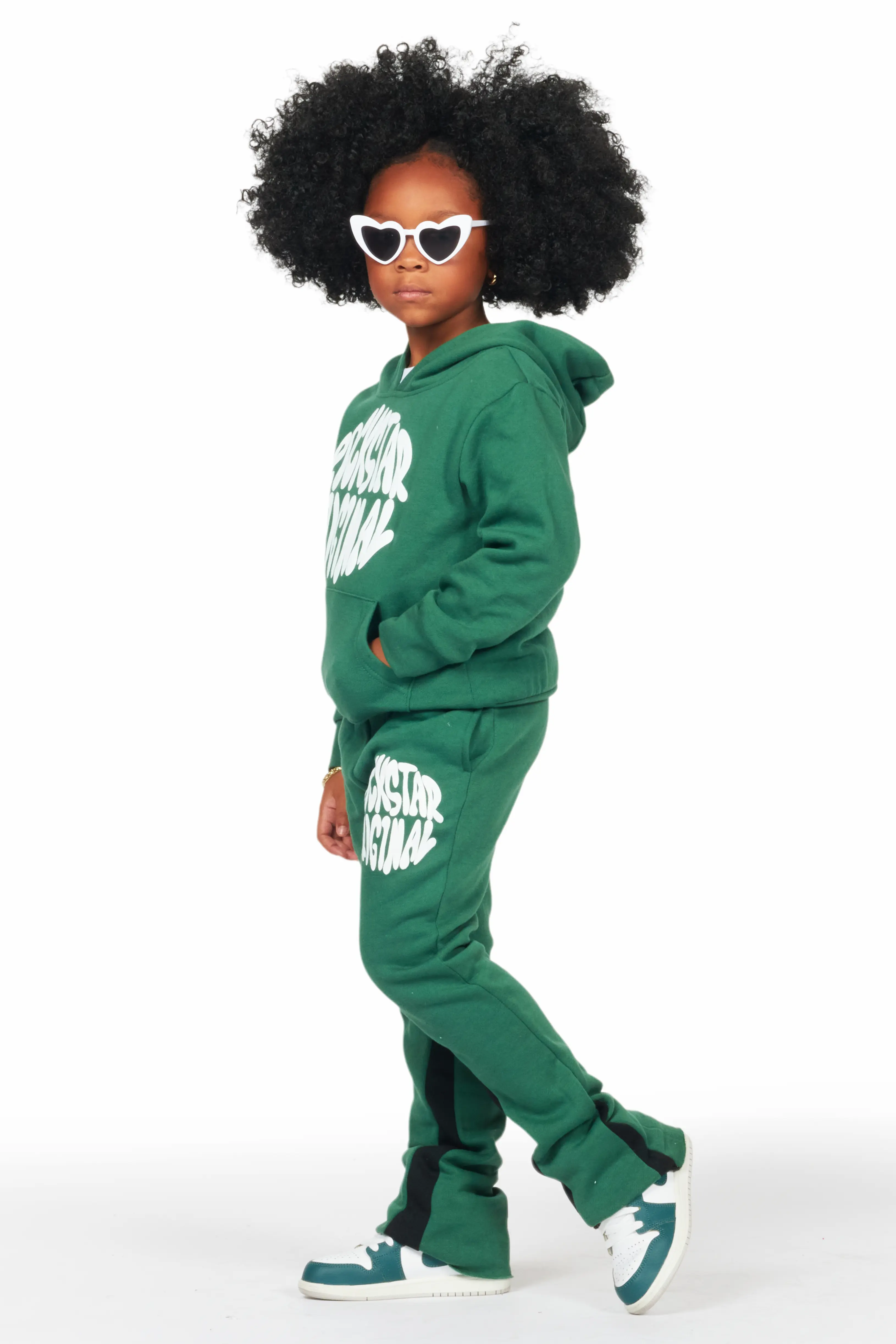 Girls Rayna Green Stacked Pant Set - Image 4