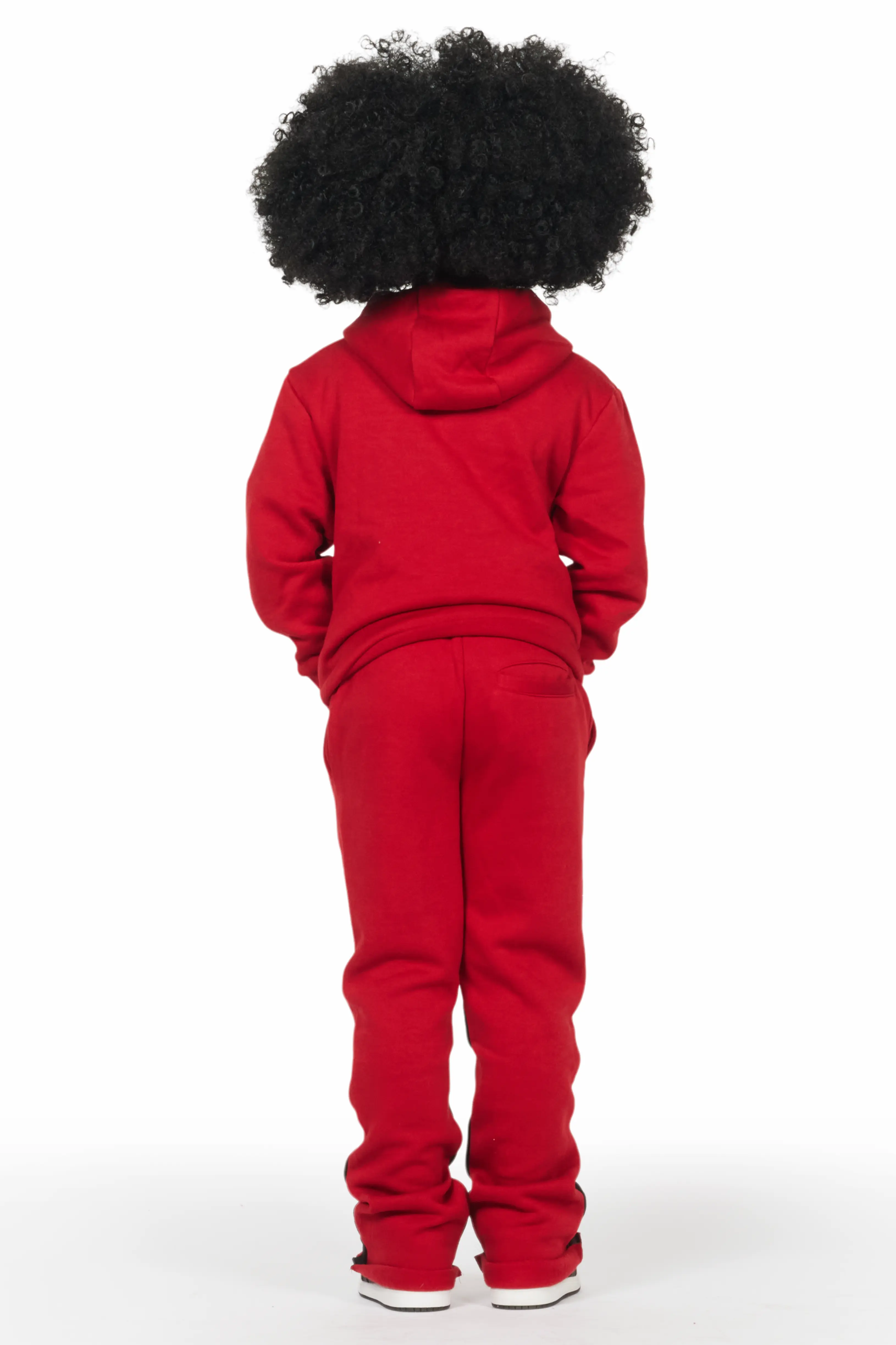 Girls Sargie Burgundy Stacked Pant Set - Image 5