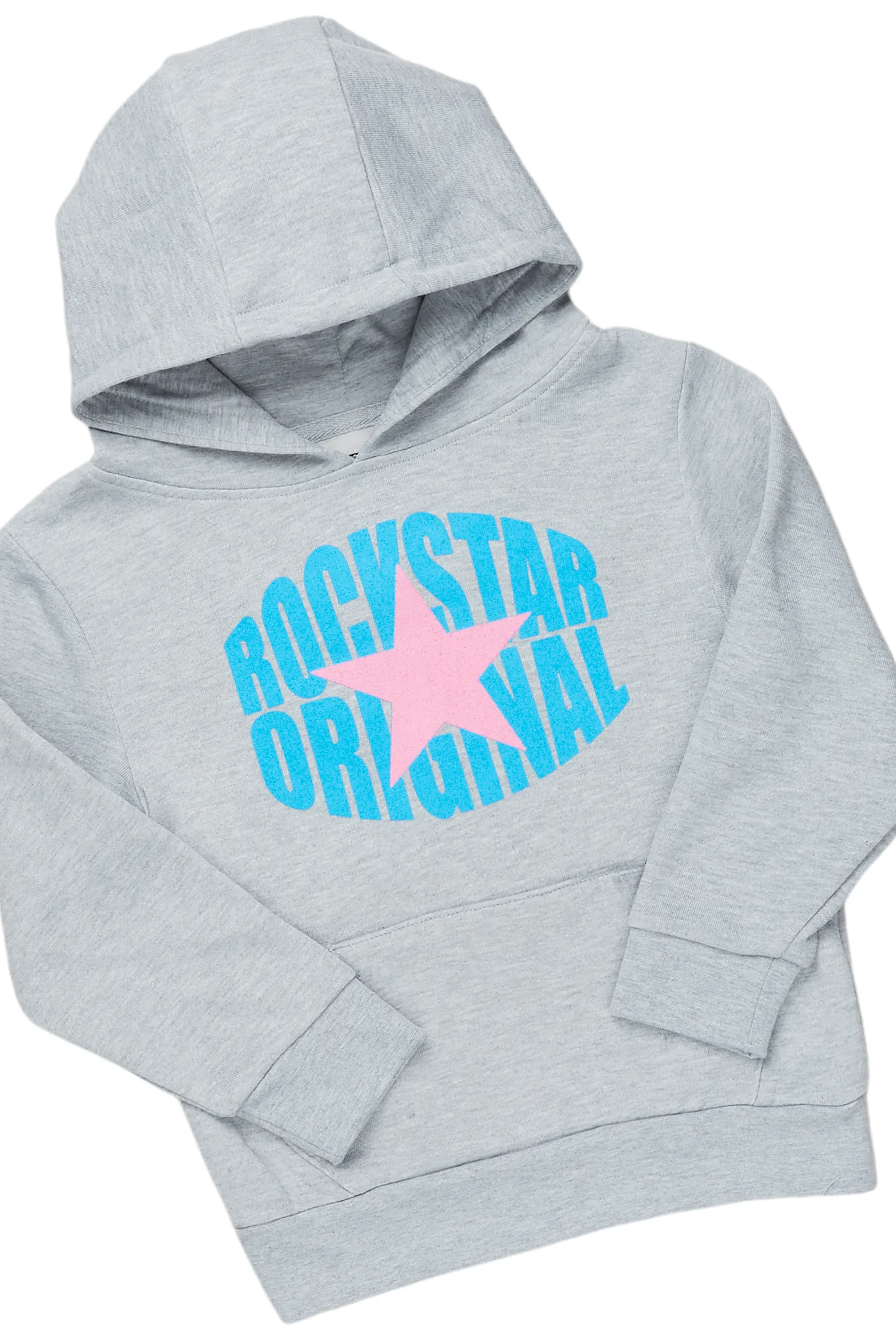 Girls Mia Grey Baggy Fit Pant Set - Image 2