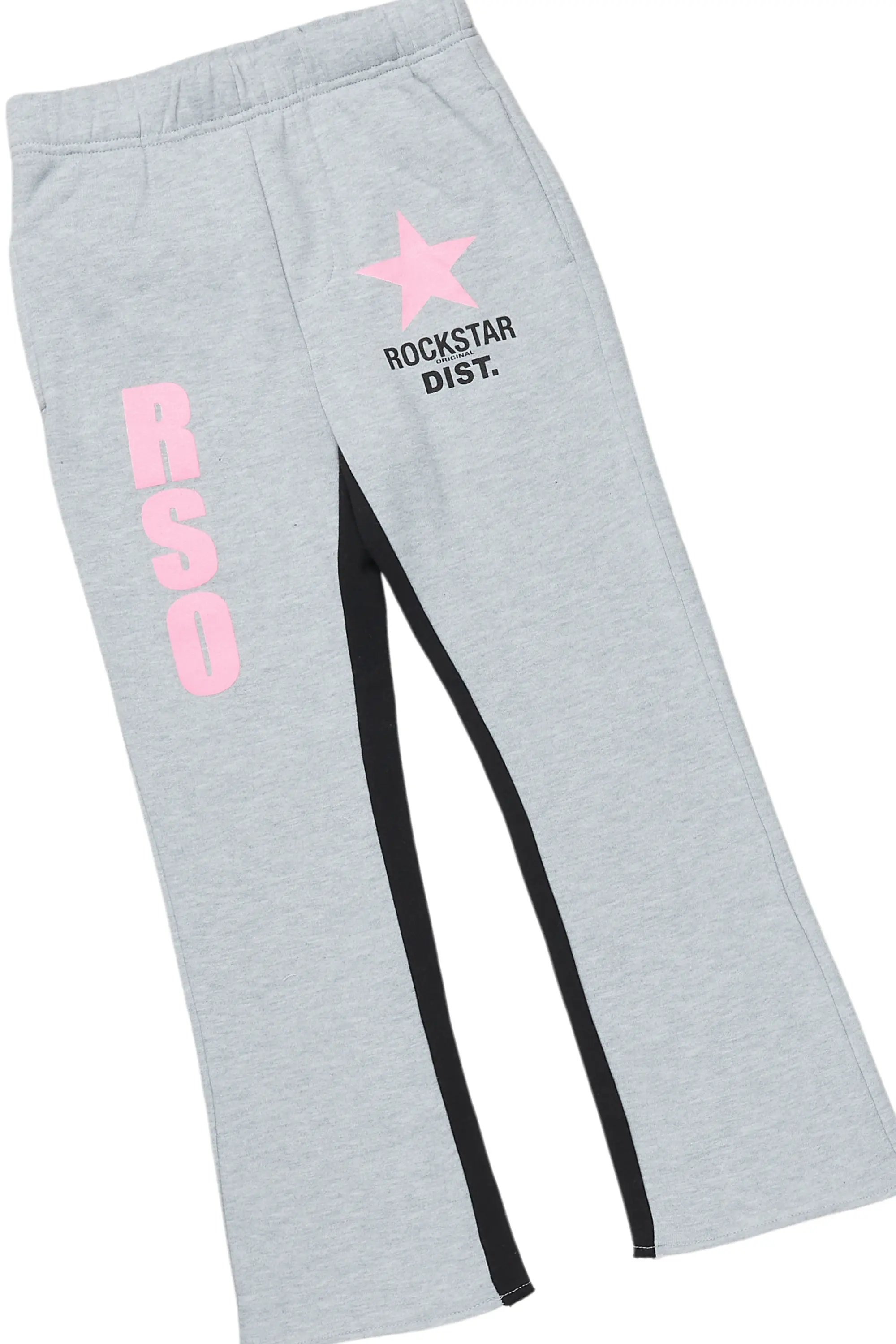 Girls Mia Grey Baggy Fit Pant Set - Image 3