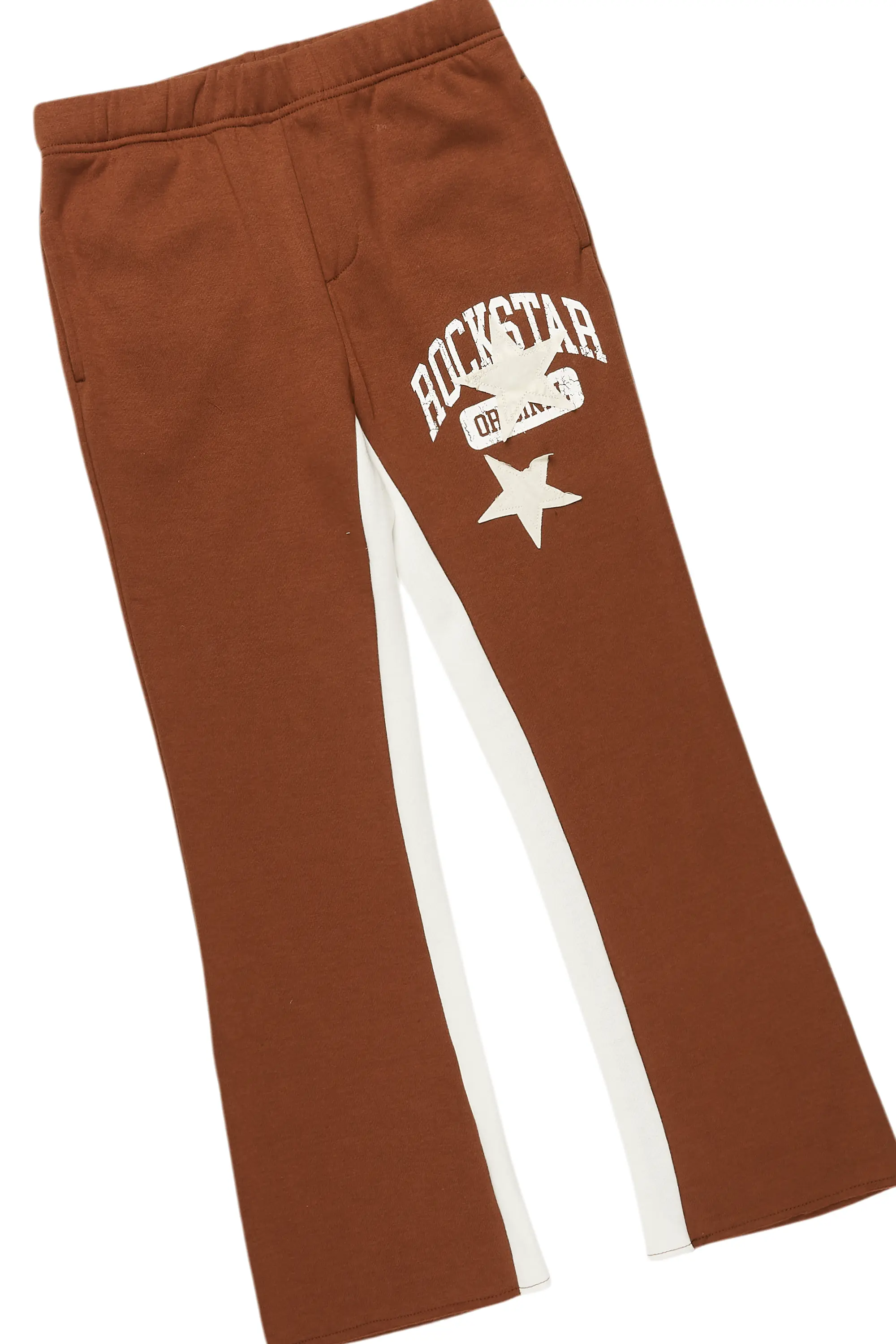 Girls Mallora Brown Baggy Stacked Hoodie Track Set - Image 3