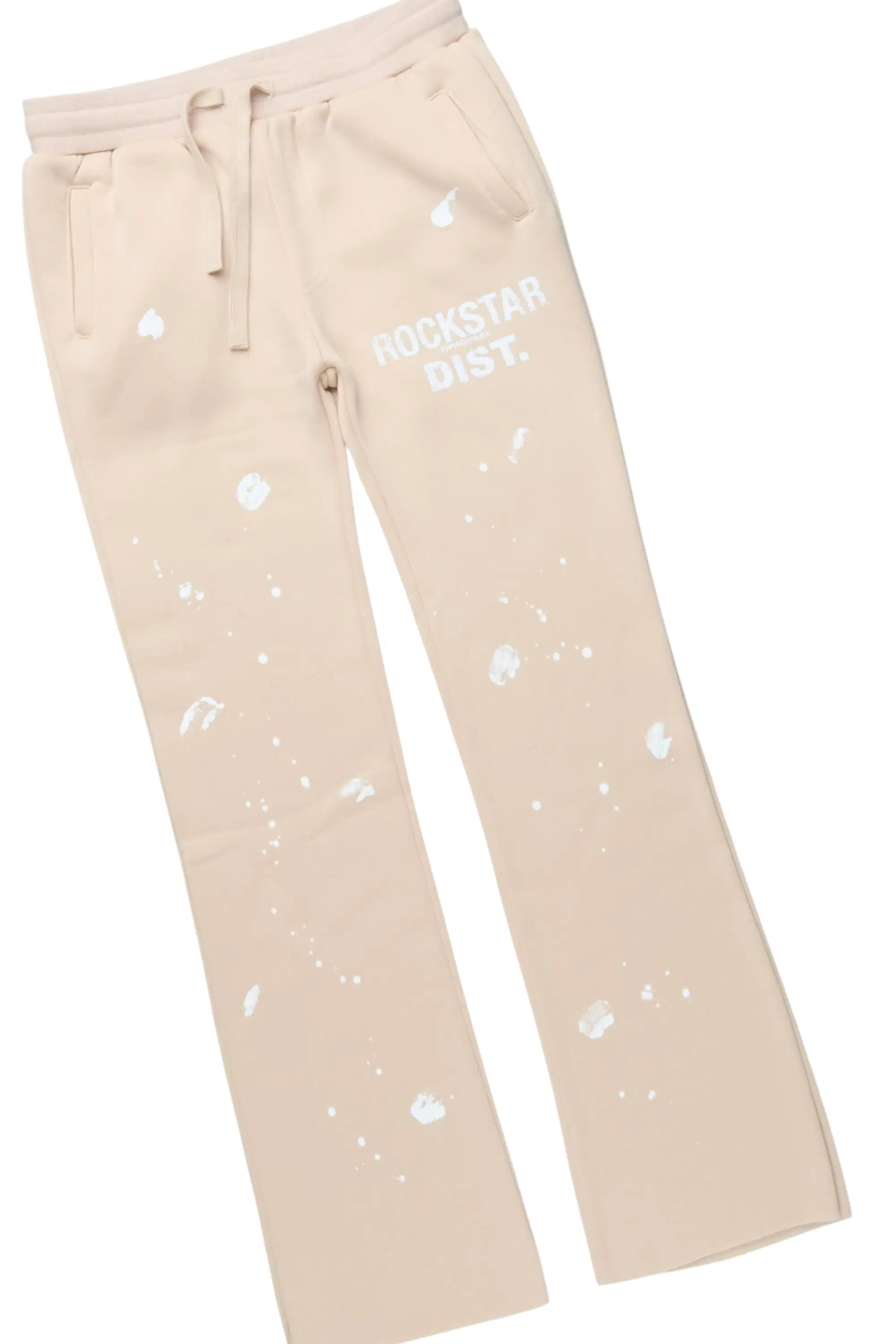 Girls Hadley Beige Hoodie Stacked Flare Track Set - Image 3