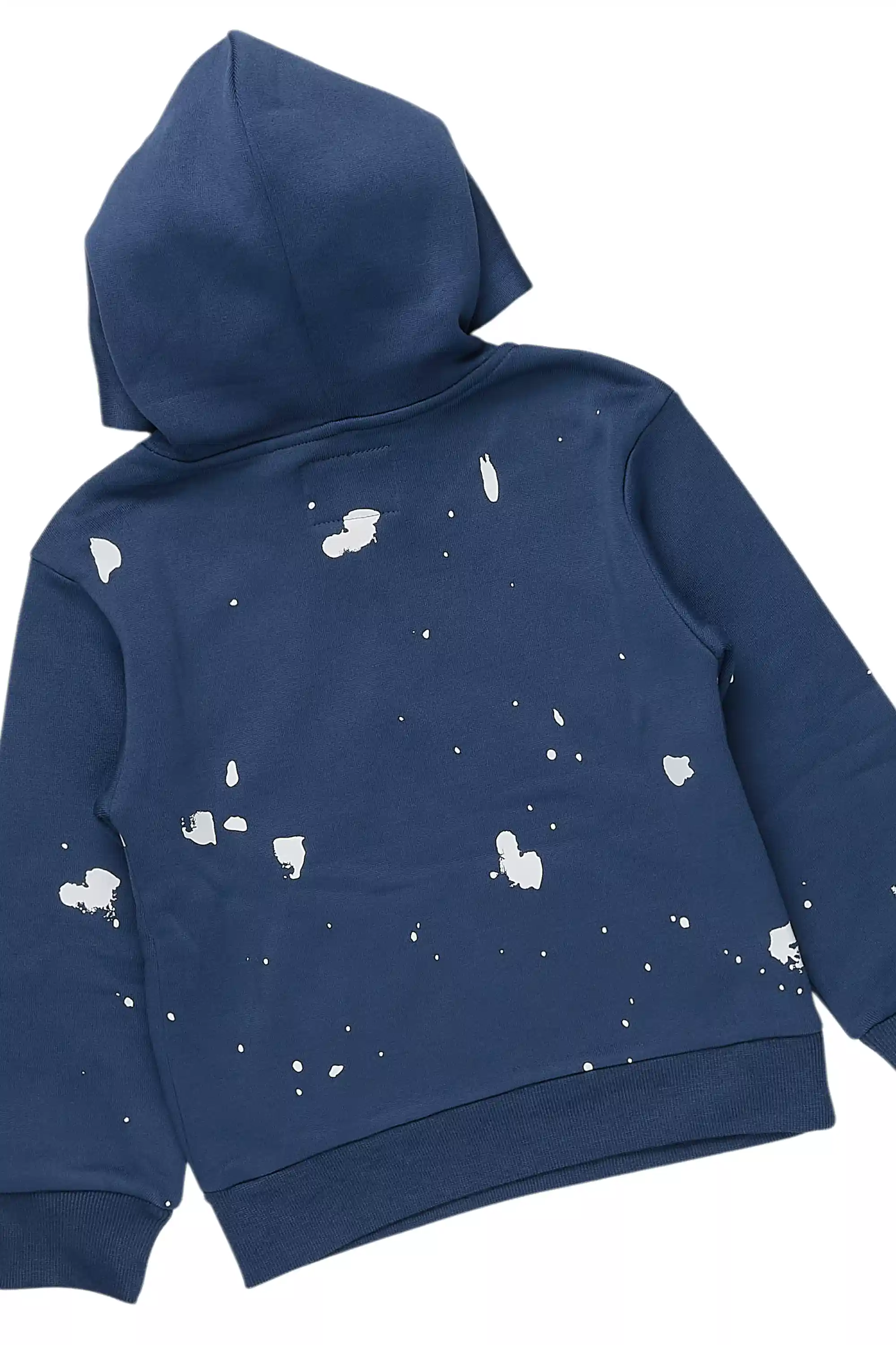 Girls Hadley Navy Hoodie Stacked Flare Track Set - Image 3