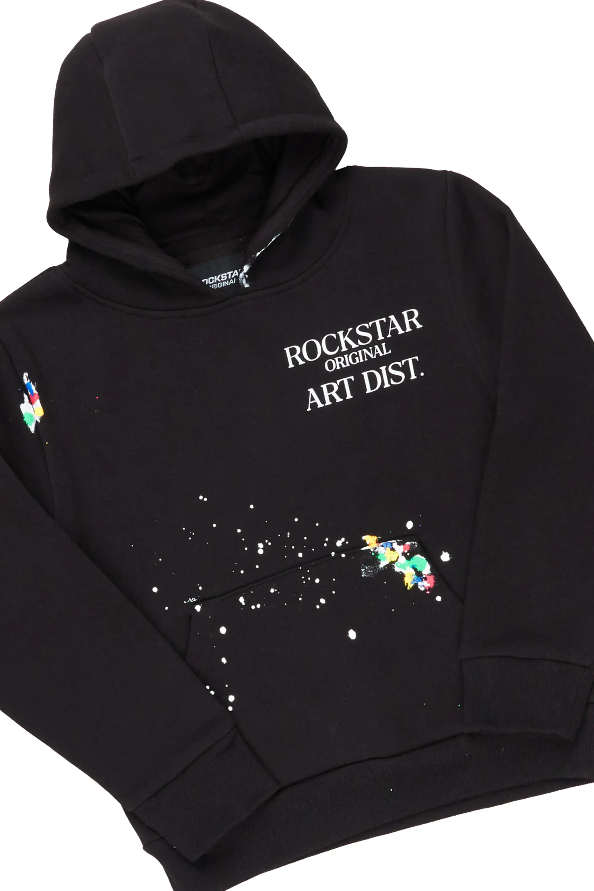 Girls Artie Black/Red Hoodie Stacked Flare Track Set - Image 6