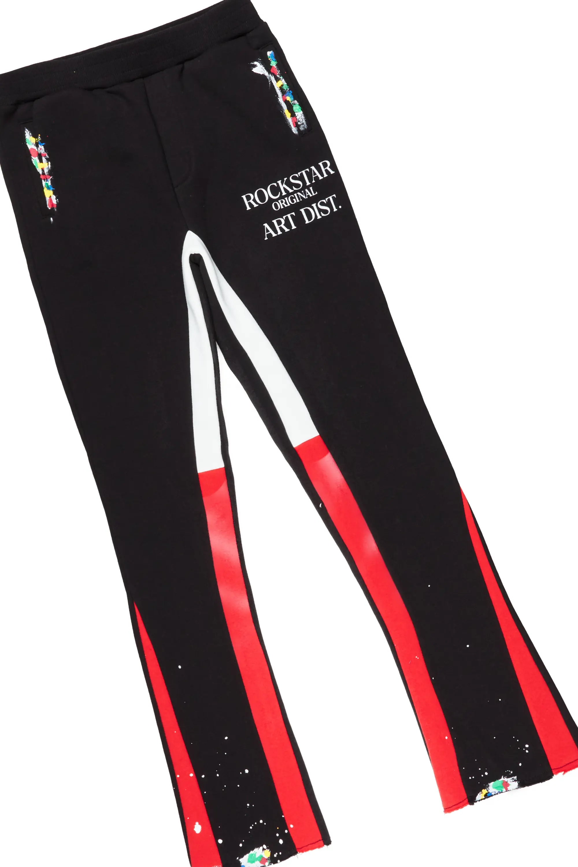 Girls Artie Black/Red Hoodie Stacked Flare Track Set - Image 7