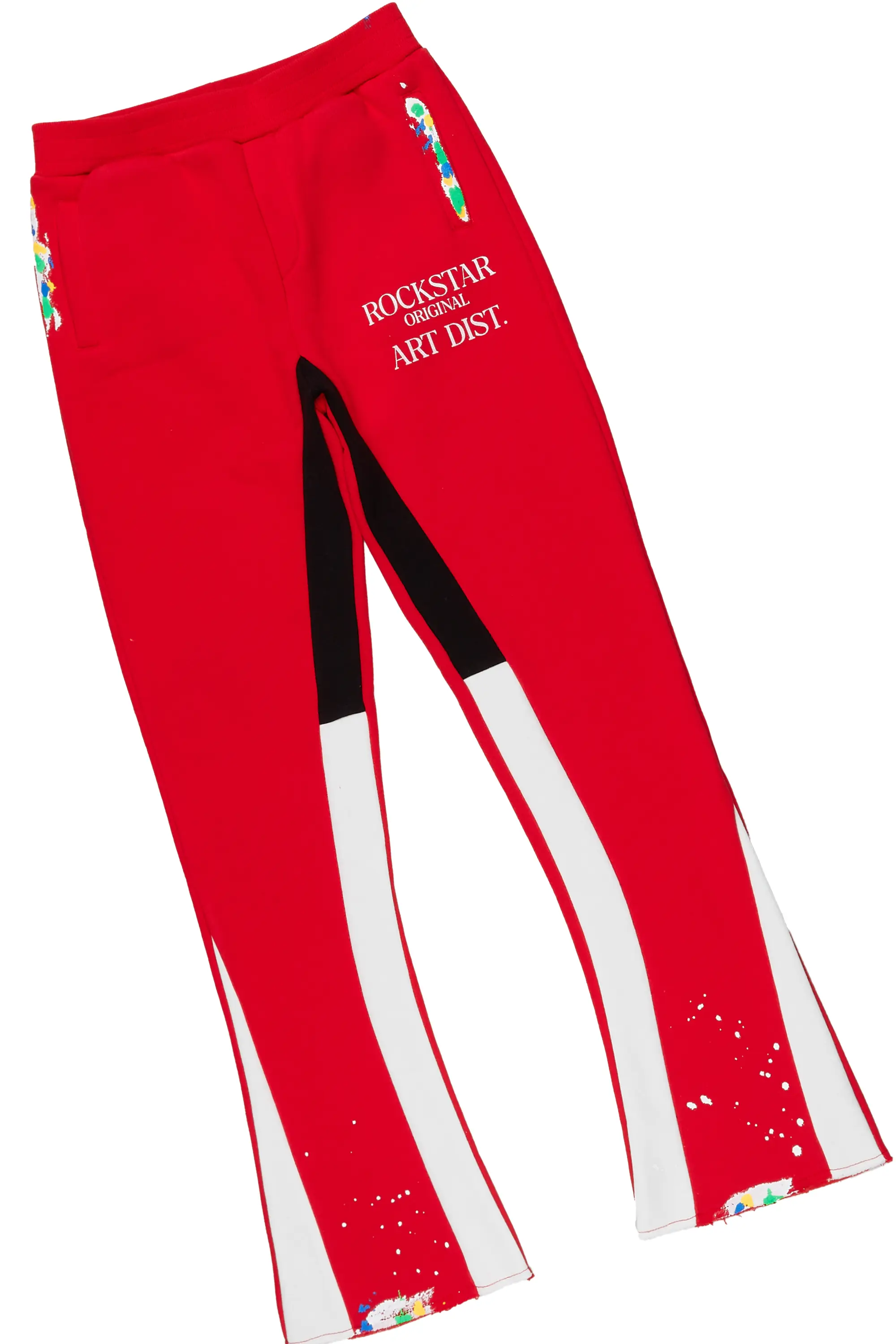 Girls Artie Red Hoodie Stacked Flare Track Set - Image 6