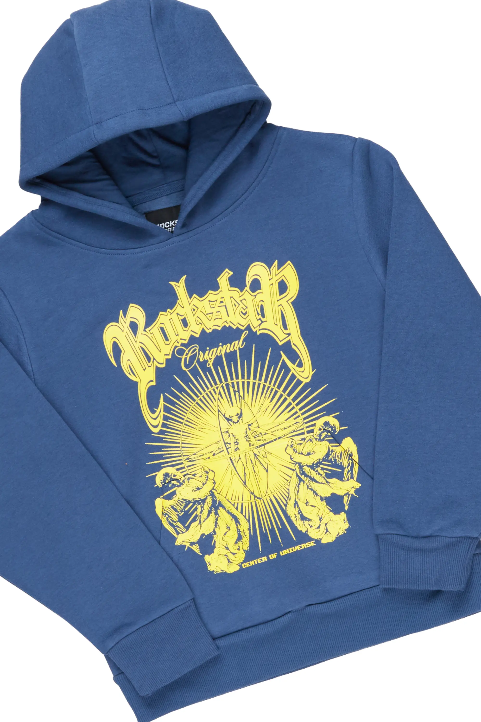 Girls Yadi Navy Hoodie Super Stacked Flare Track Set - Image 6
