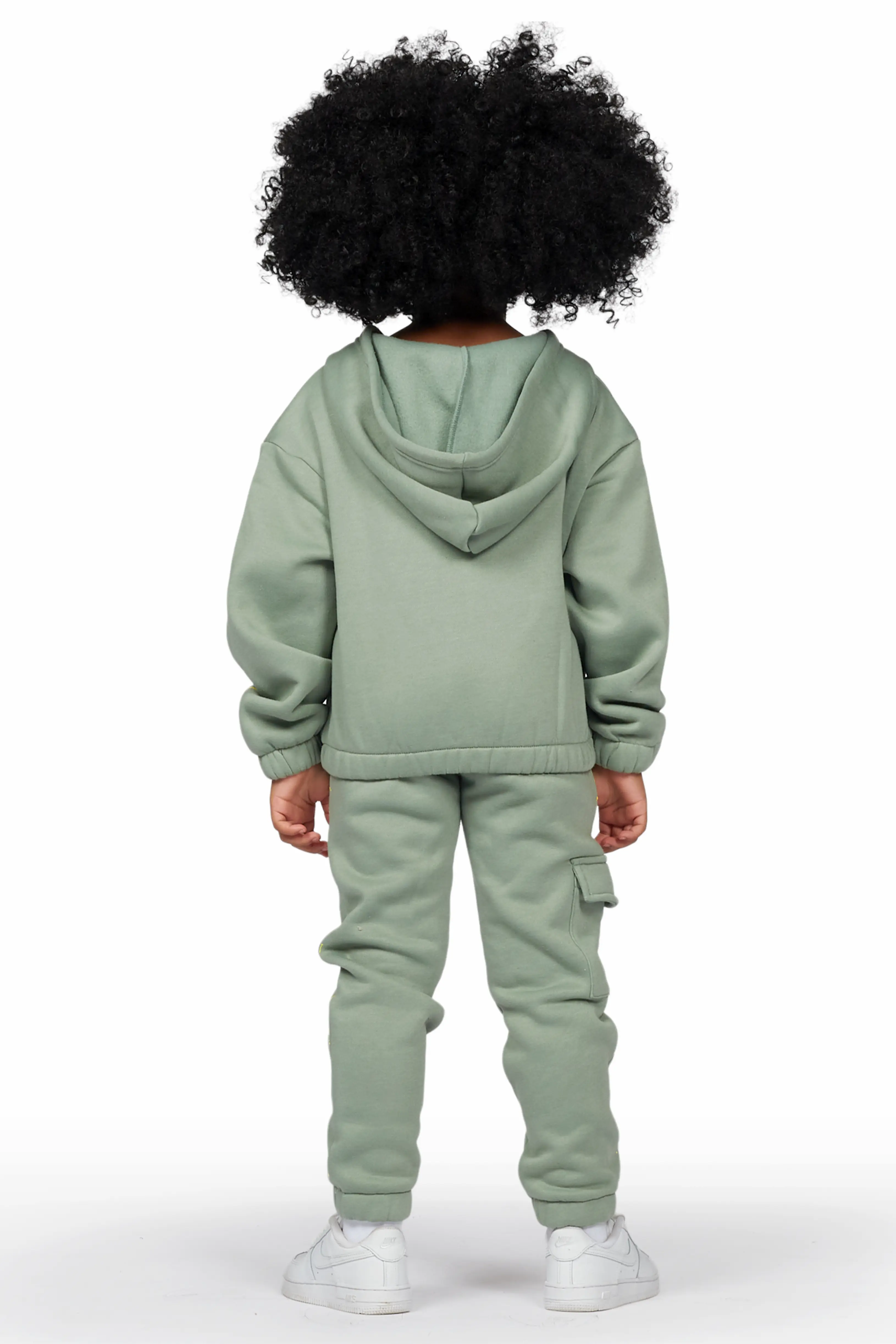 Girls Bass Sage Zip Up Hoodie Pant Set - Image 4