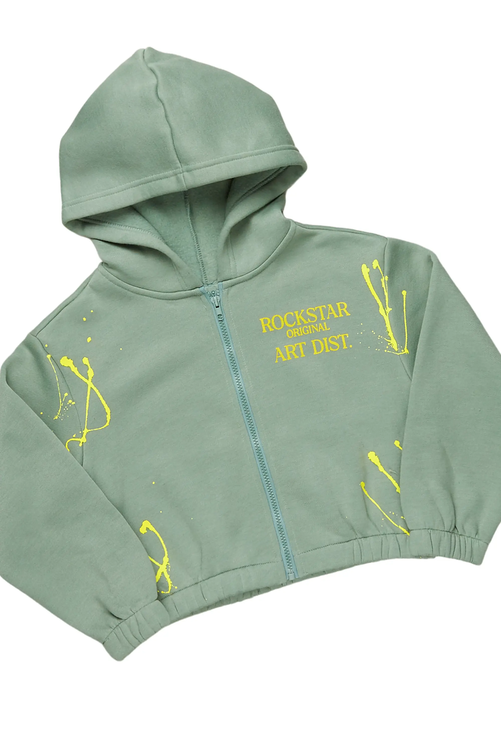 Girls Bass Sage Zip Up Hoodie Pant Set - Image 5