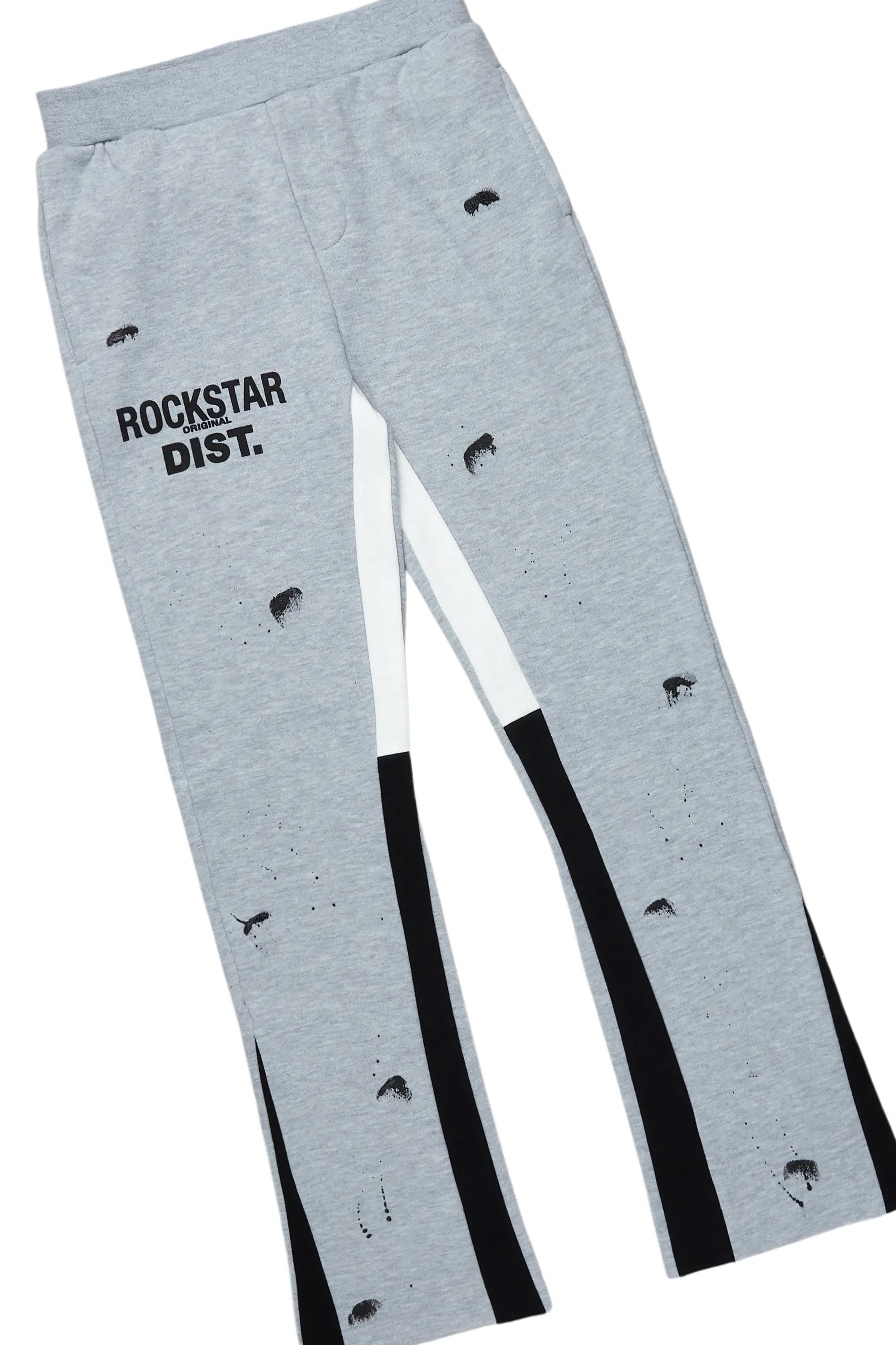 Girls Raffie Grey/Black Hoodie Stacked Flare Track Set - Image 3