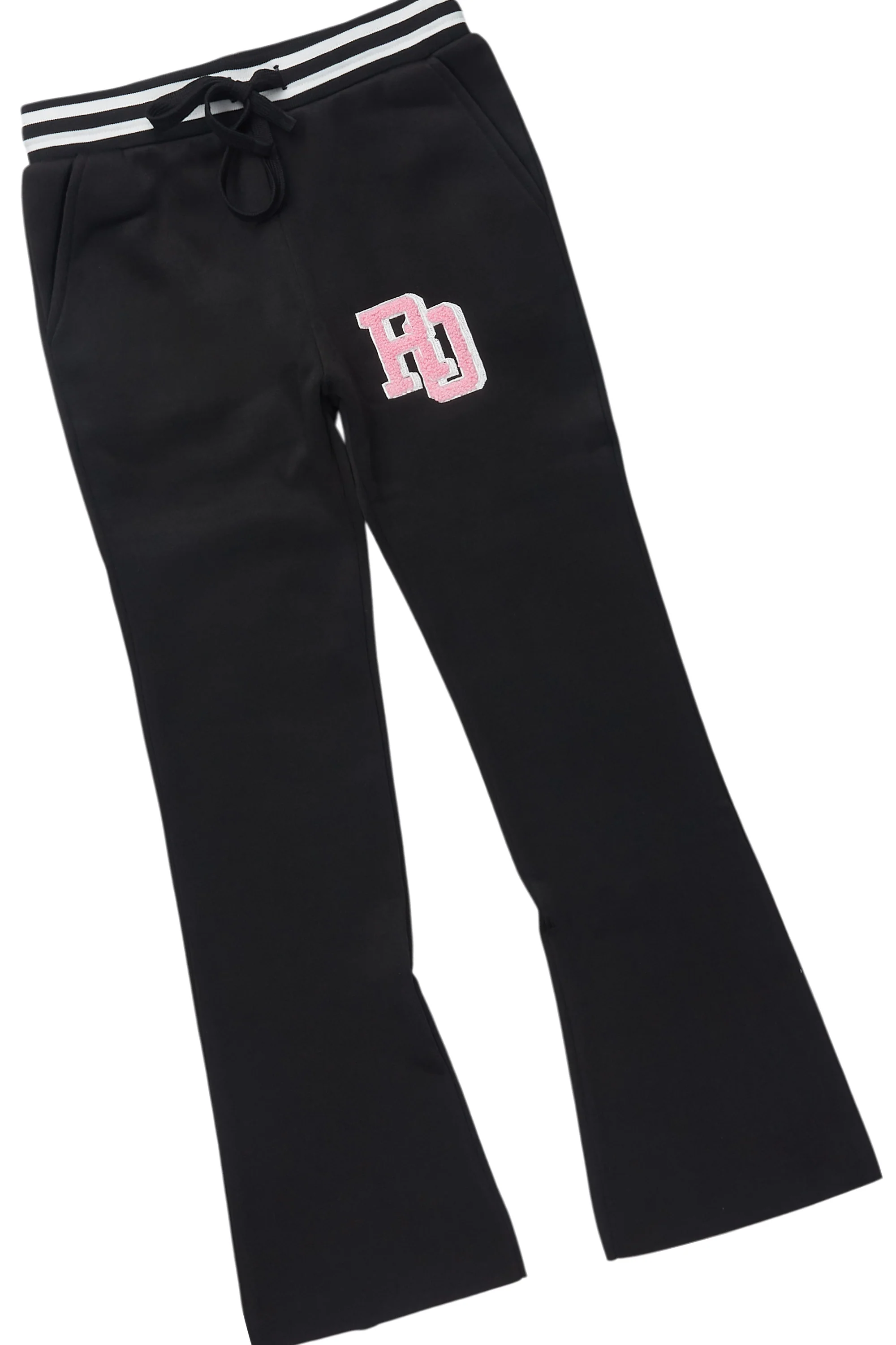 Girls Esmeralda Black Fleece Super Stacked Flare Track Set - Image 3