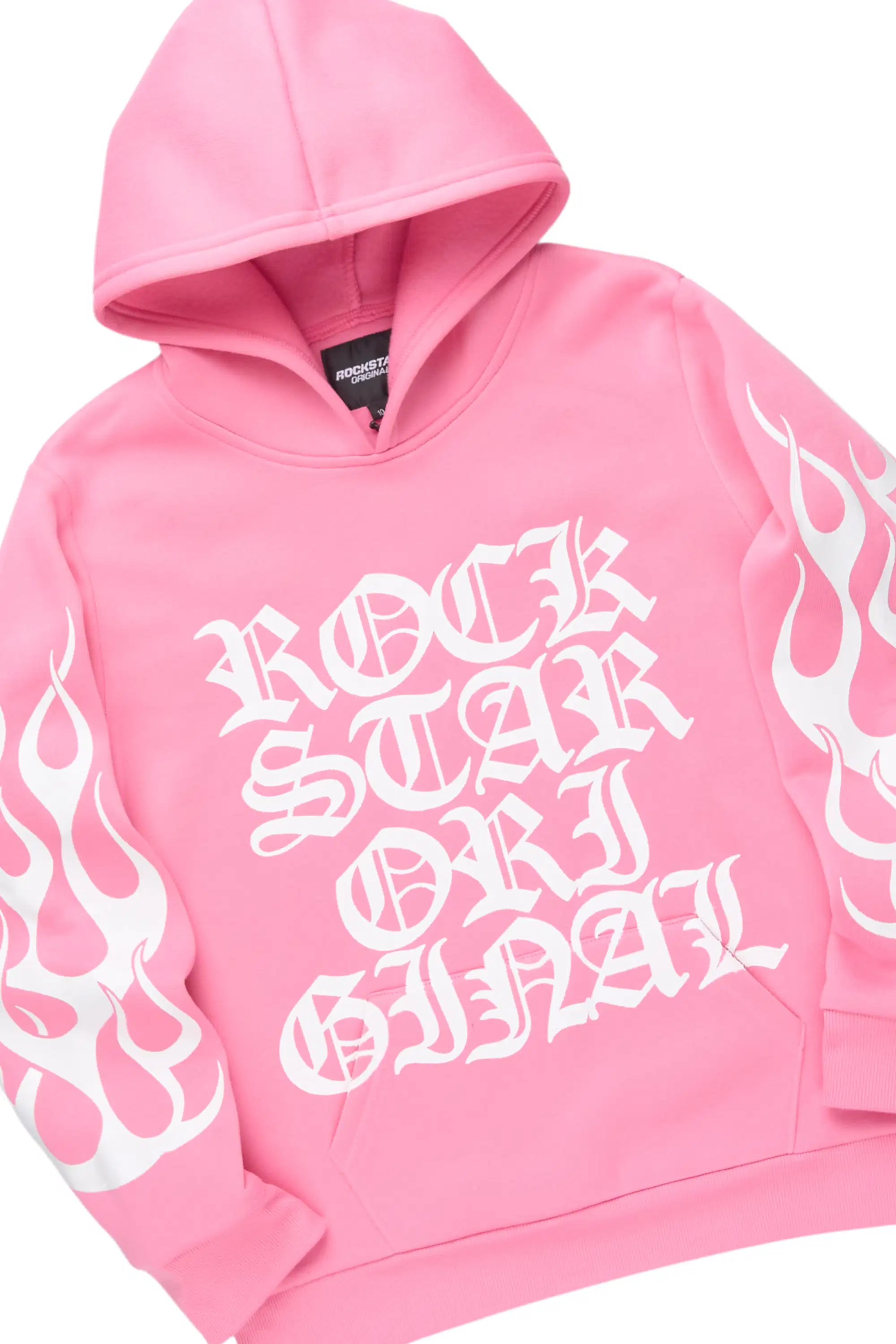 Girls Anisha Pink/White Stacked Track Set - Image 2