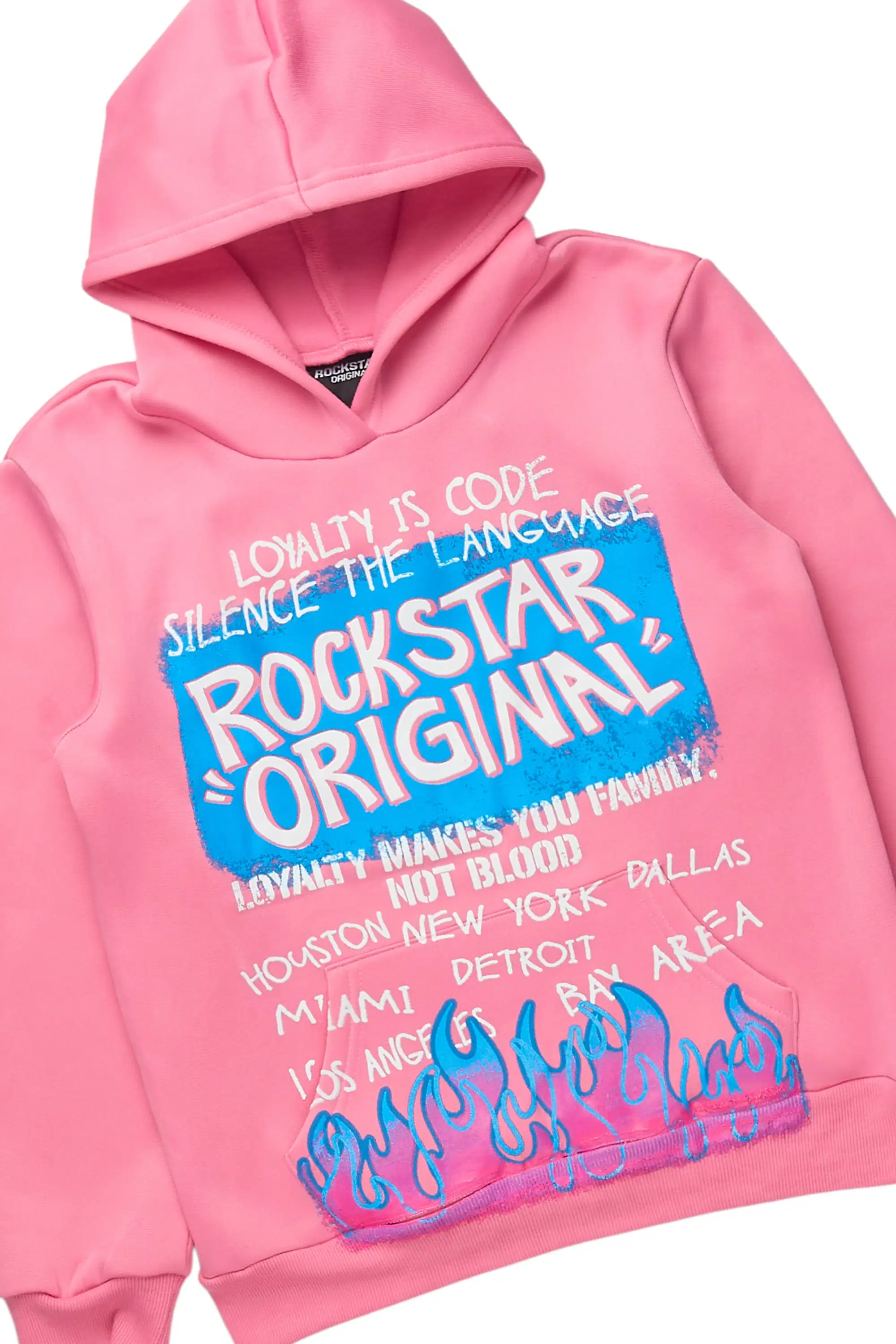 Girls Bridgette 2.0 Bubblegum Hoodie/Stacked Flare Track Set - Image 2