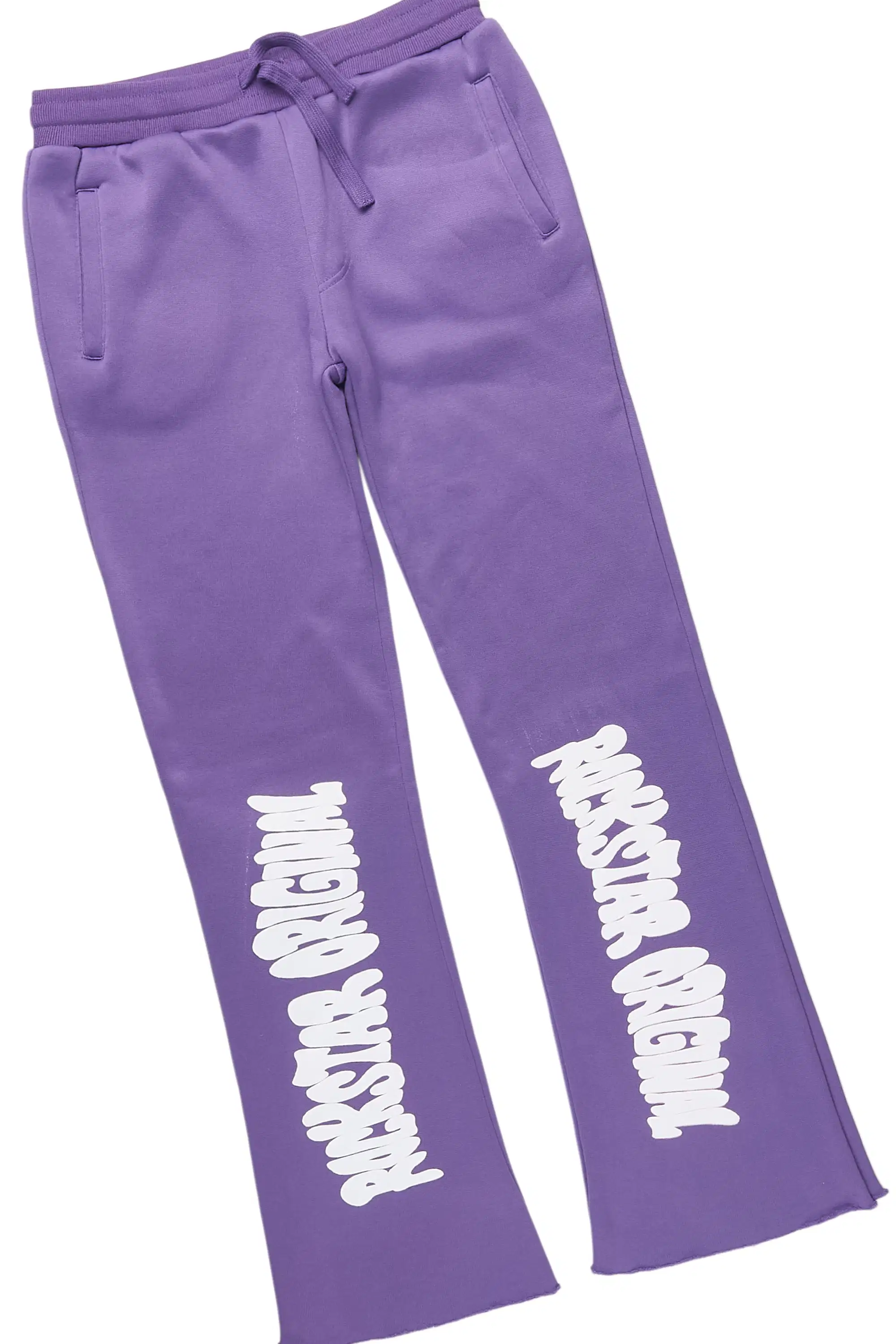 Girls Monique 2.0 Purple/White Hoodie/Stacked Flare Track Set - Image 3