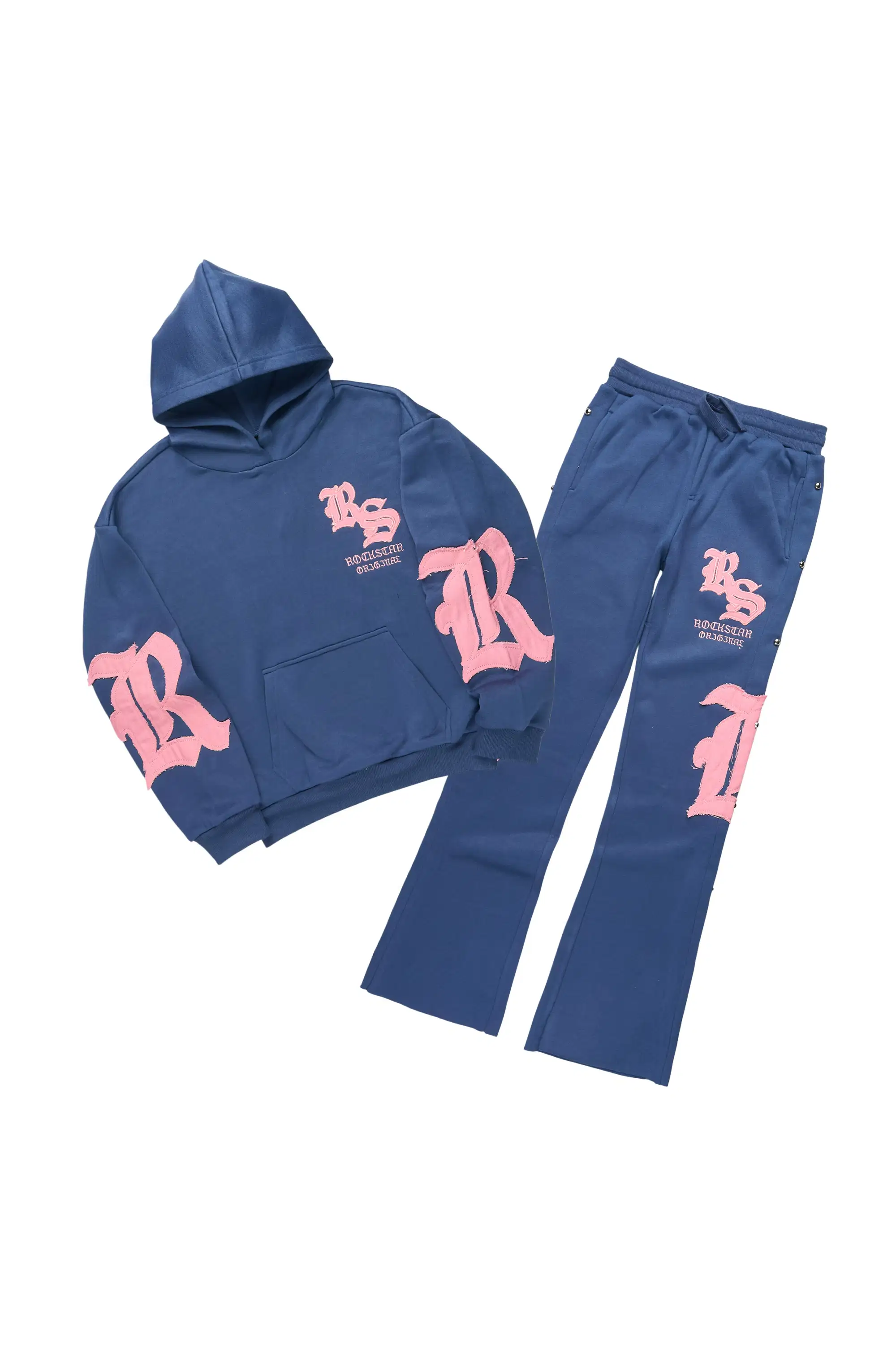 Girls Shironda Navy/Pink Stacked Track Set