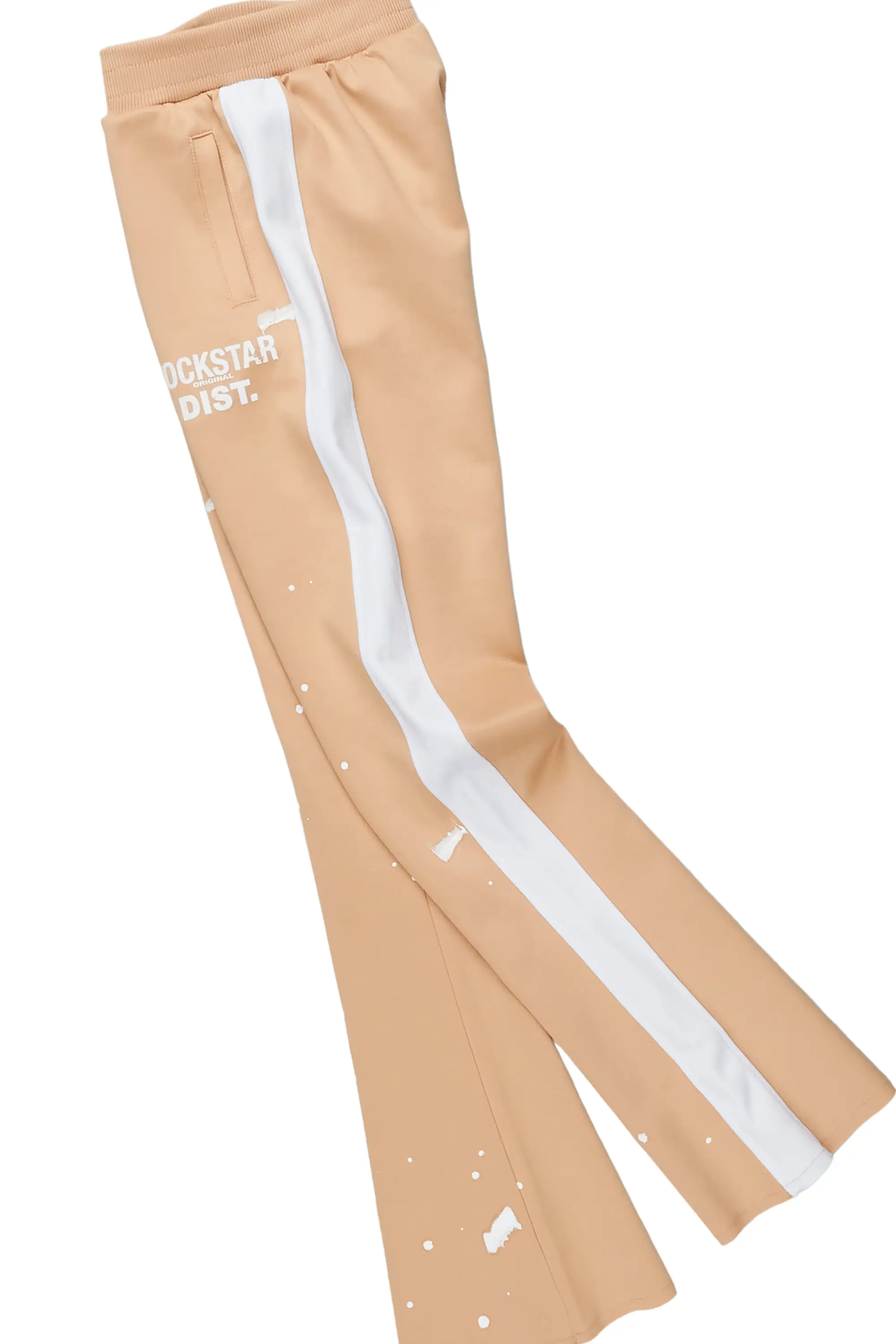 Girls Halloway Beige Zip Up Super Stacked Track Set - Image 7
