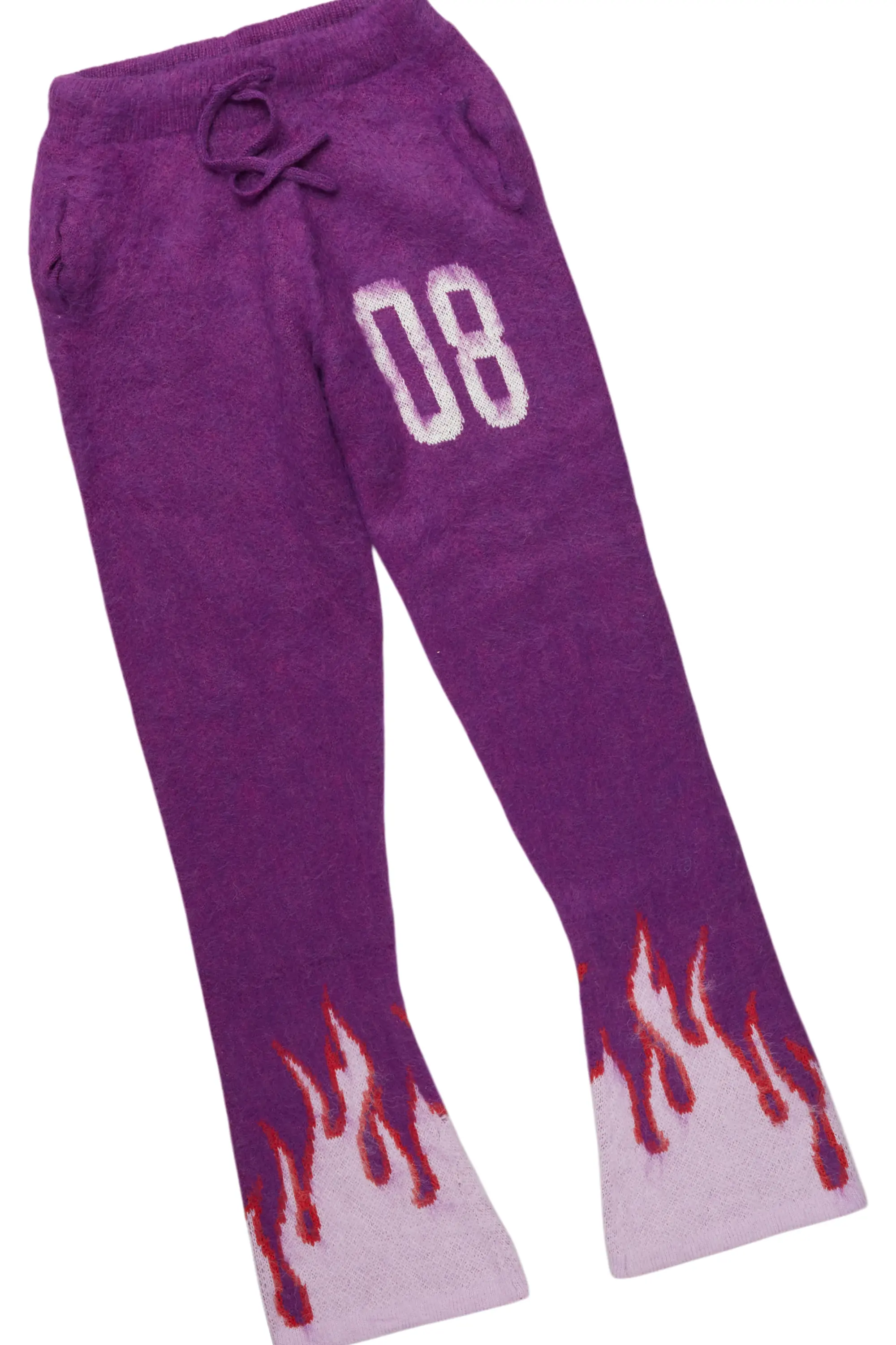 Girls Summer Grey/Pink T-Shirt/Mohair Stacked Pant Set - Image 3
