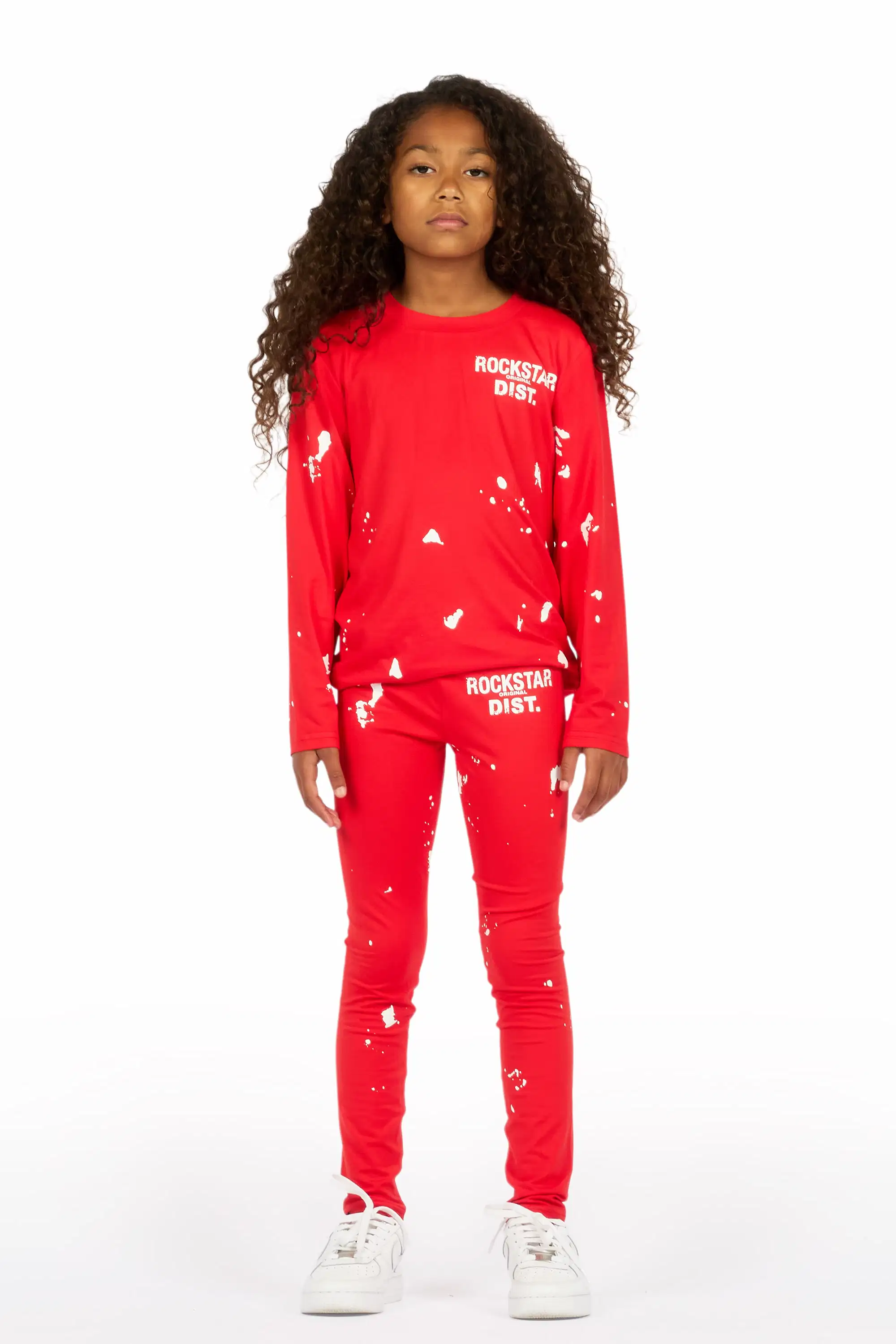 Girls Living For It Red Long Sleeve Lounge Set - Image 2