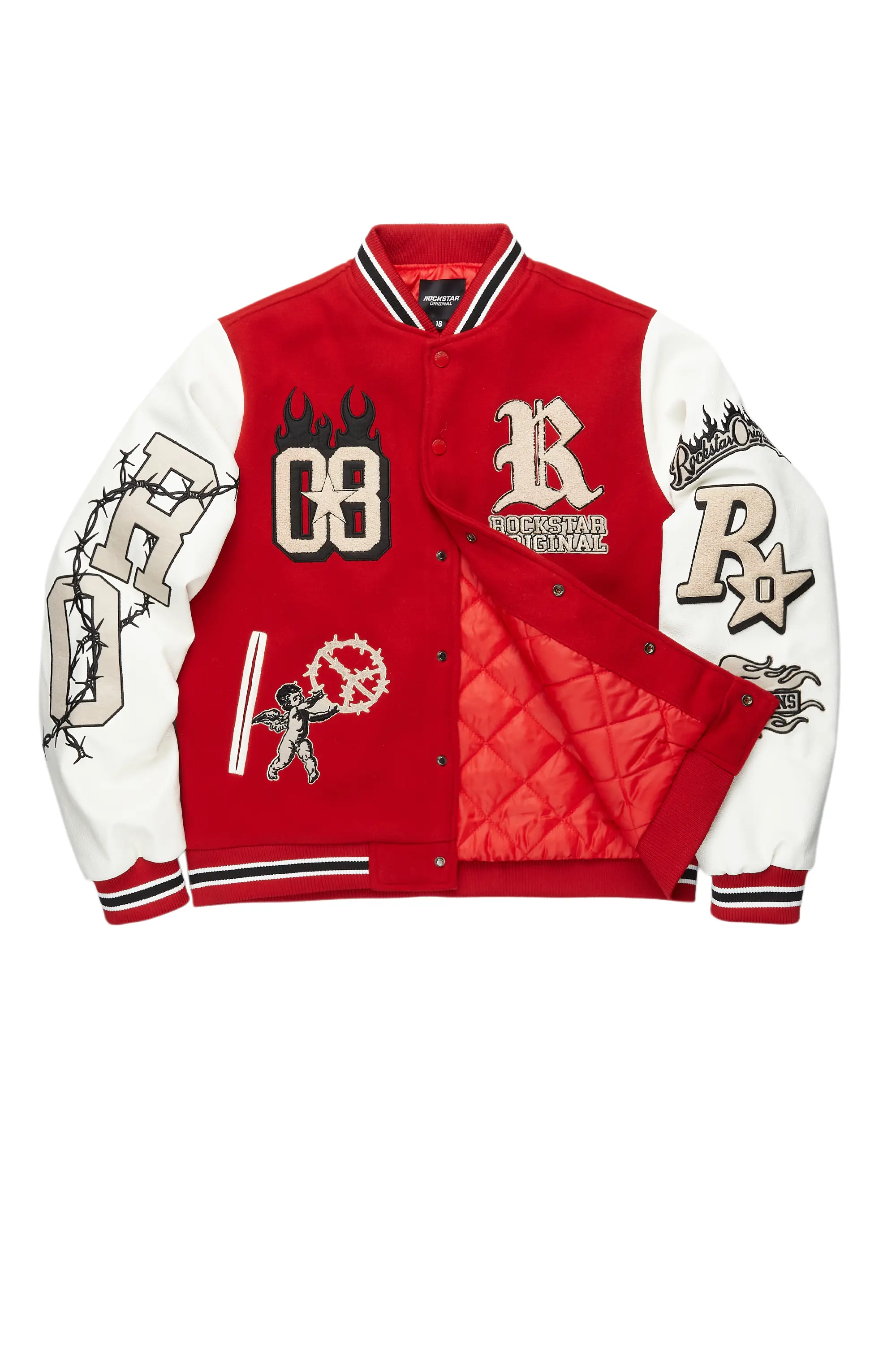 Boys Rune Red Varsity Jacket - Image 3