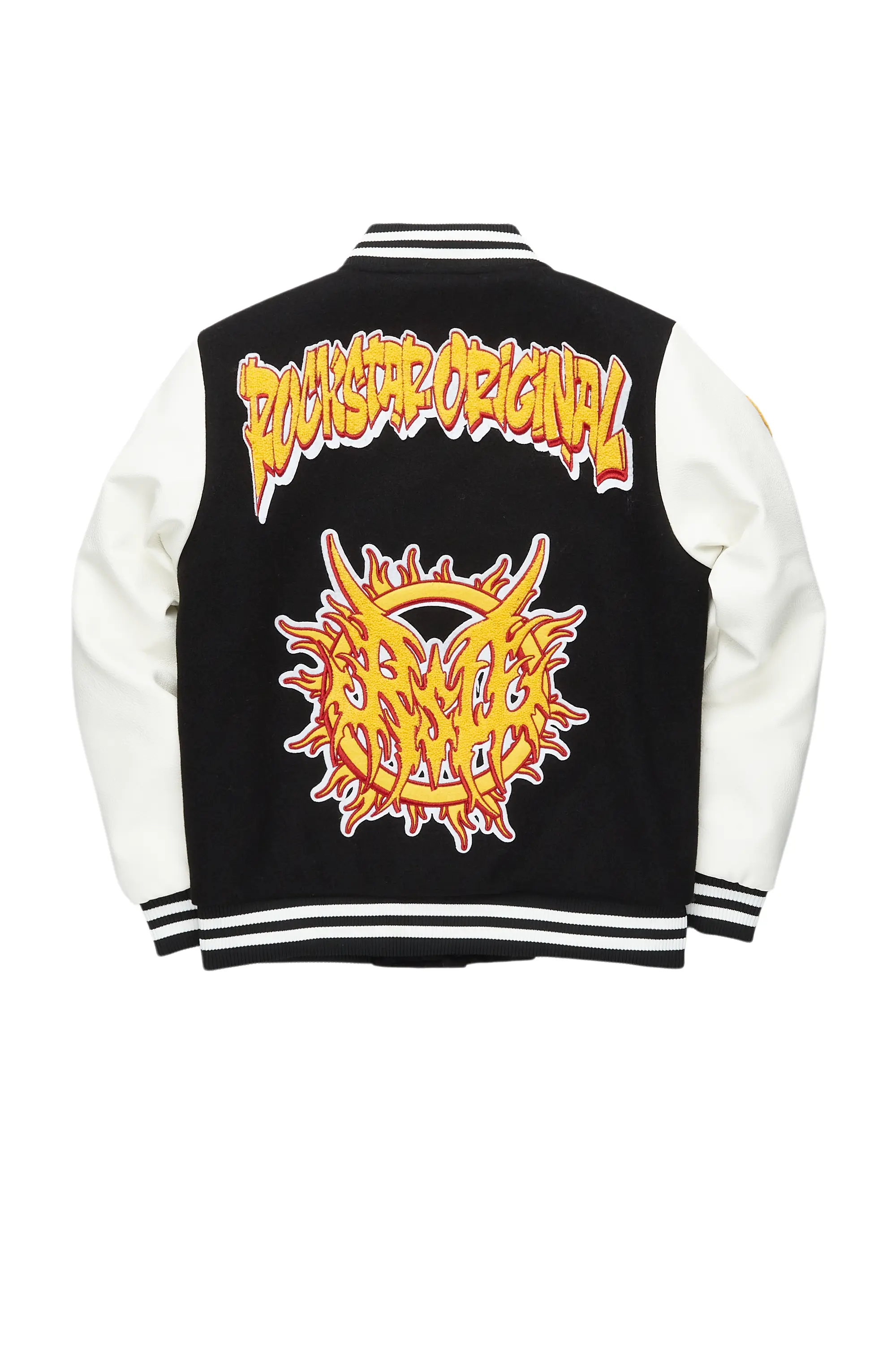 Boys Fio Black/White Varsity Jacket - Image 8