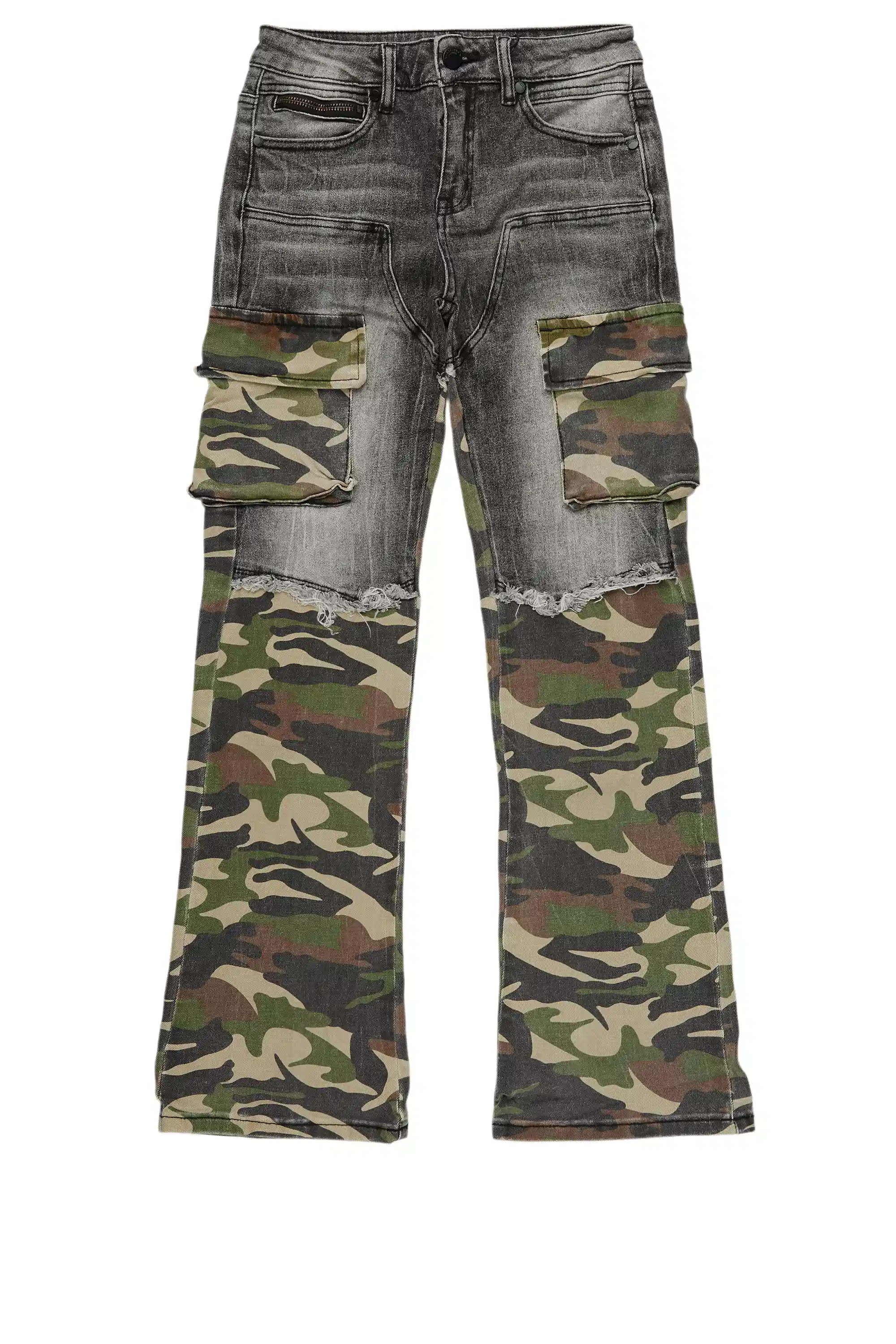 Boys Denka Grey Stacked Fit Jean - Image 2