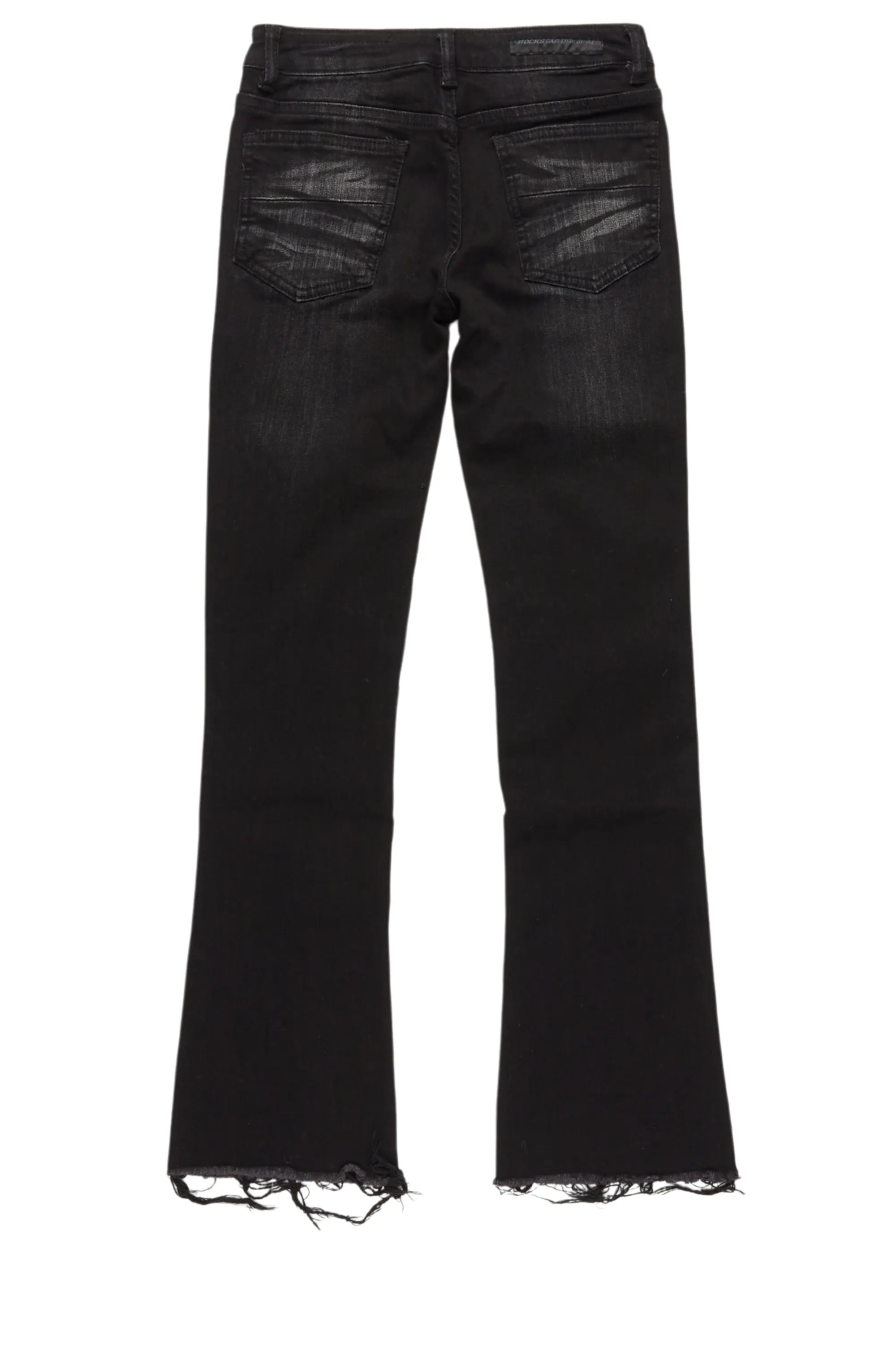 Boys Edgar Jet Black Patchwork Stacked Flare Jean - Image 3