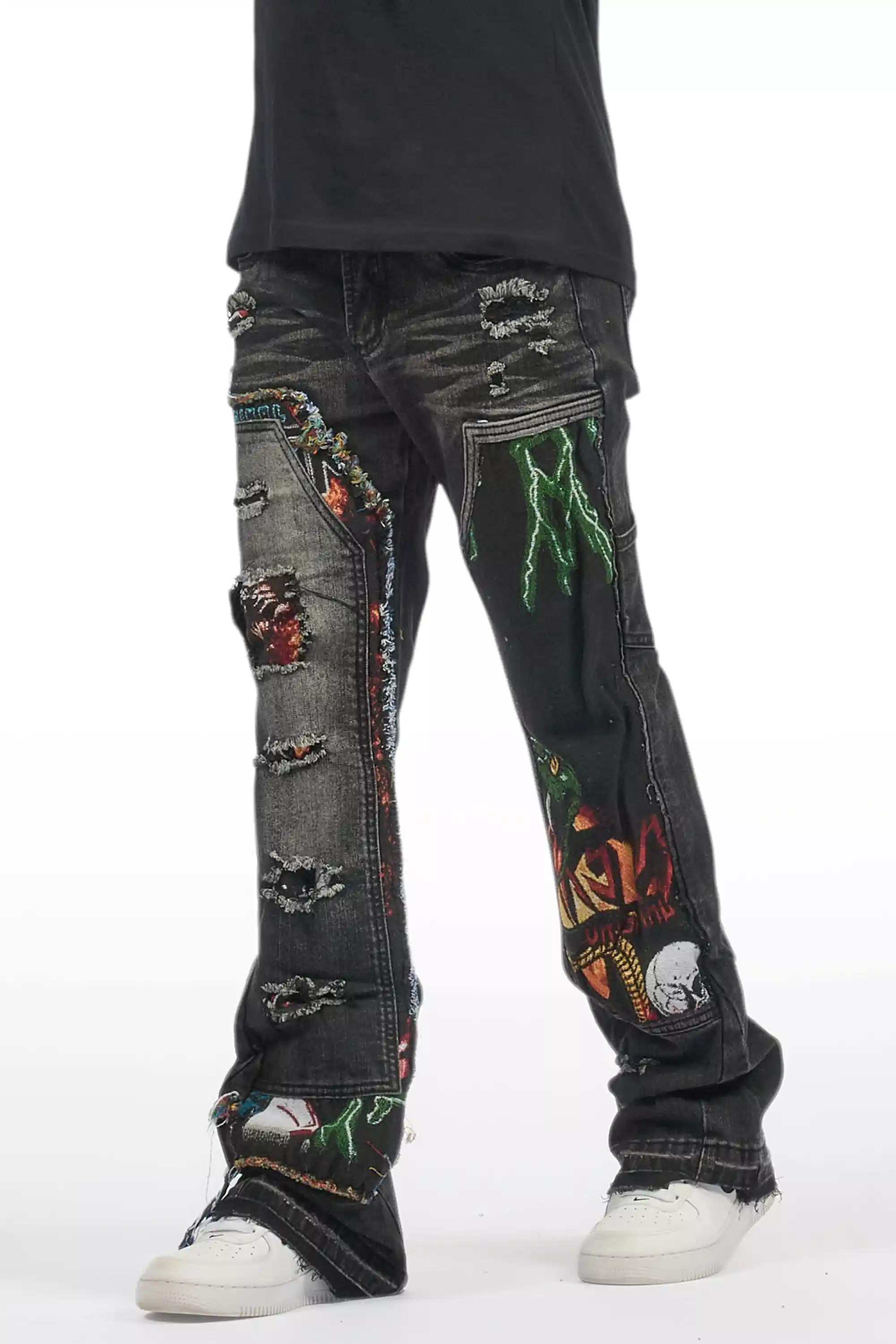 Boys Yanis Black Baggy Fit Jean