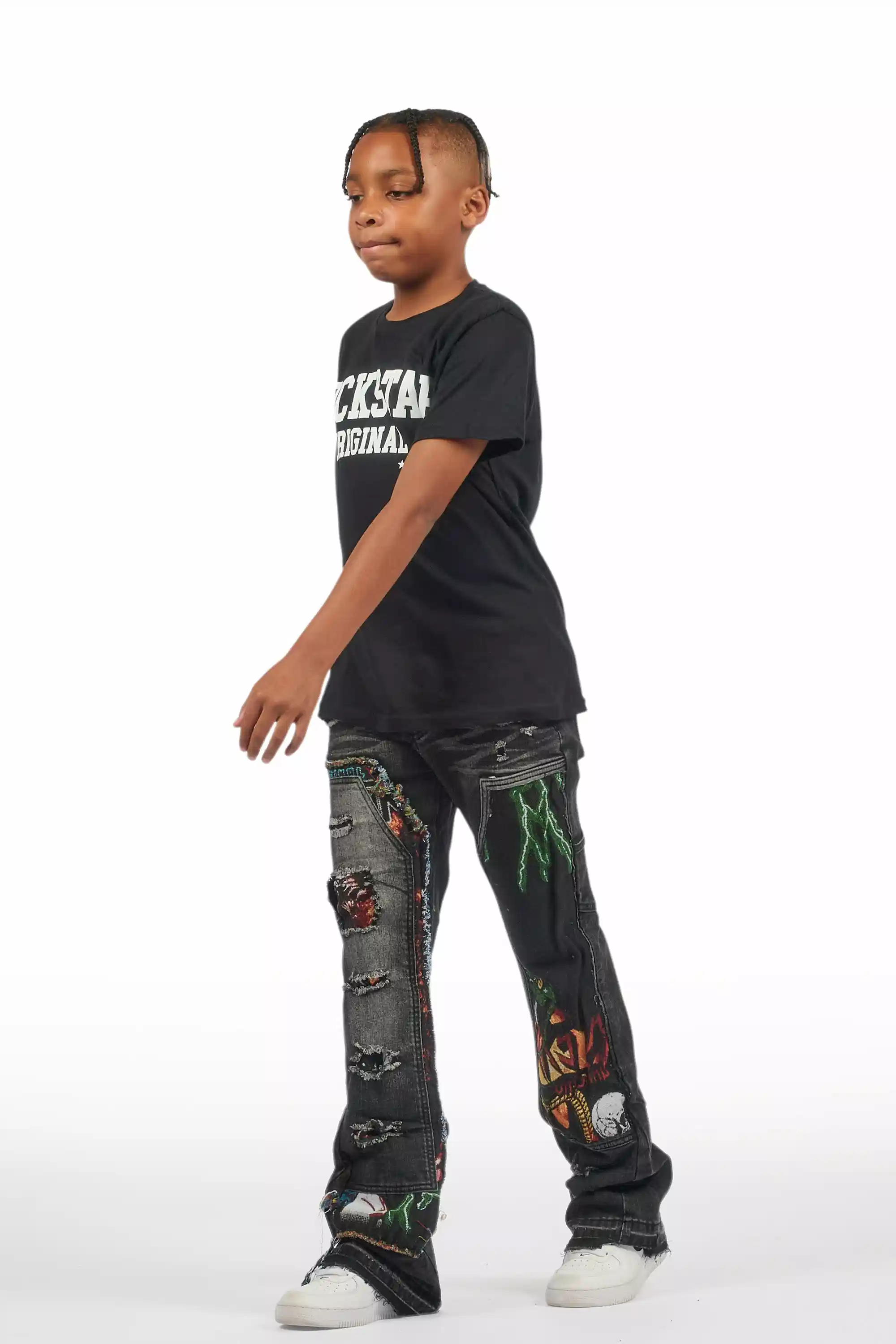 Boys Yanis Black Baggy Fit Jean - Image 7