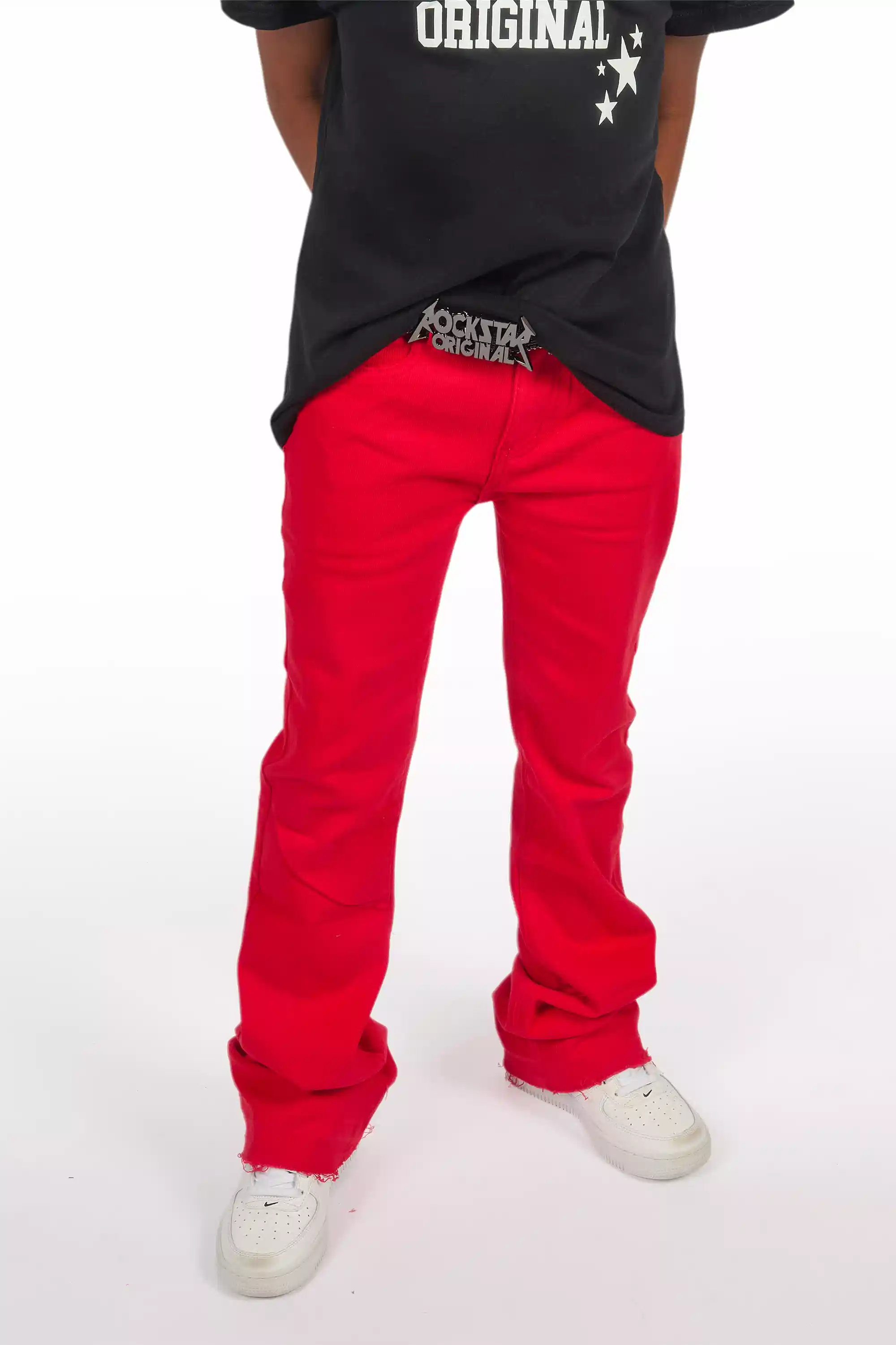 Boys Dag Red Stacked Flare Jean - Image 6