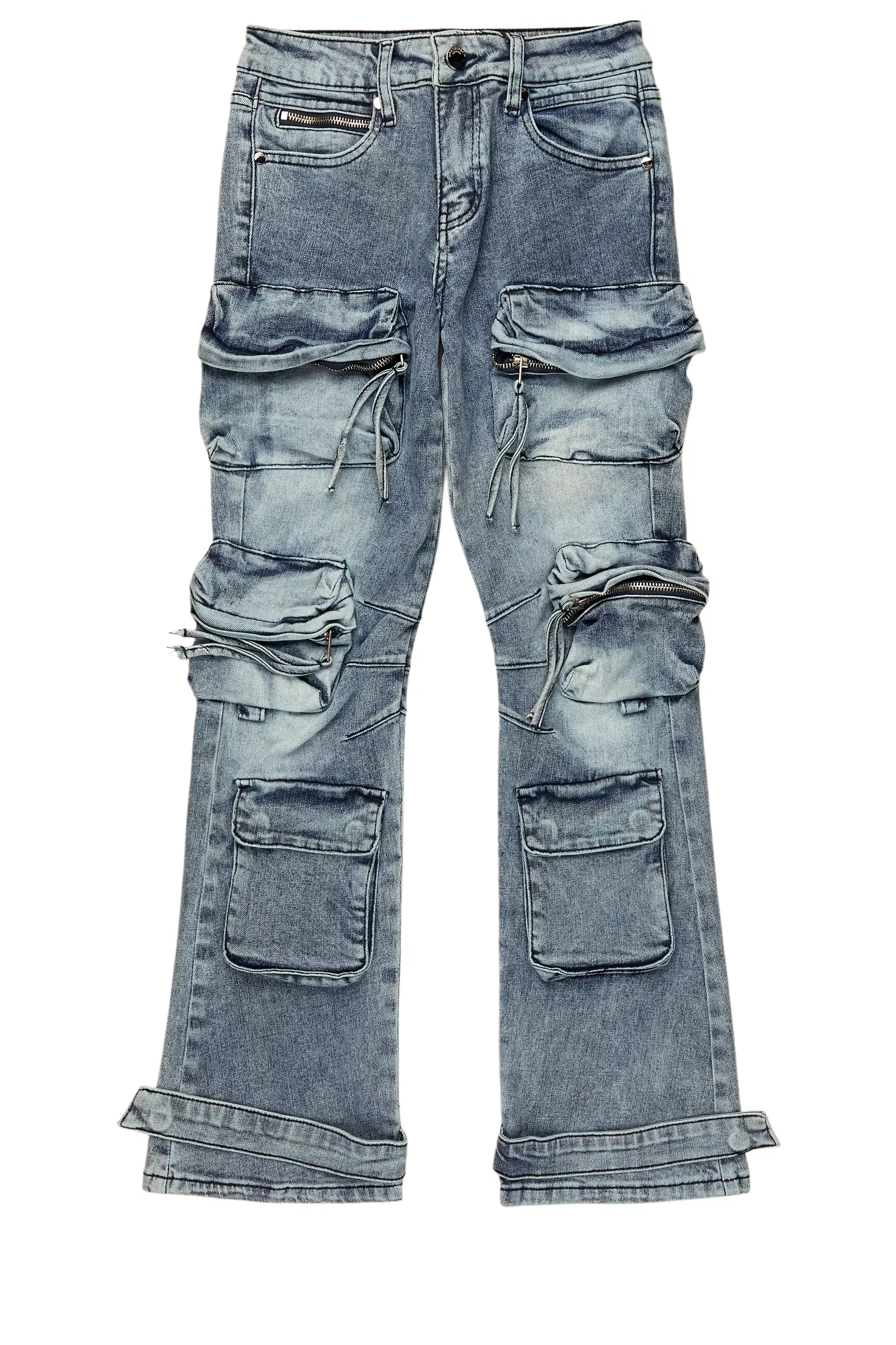 Boys Lenz Blue Baggy Fit Jean - Image 2