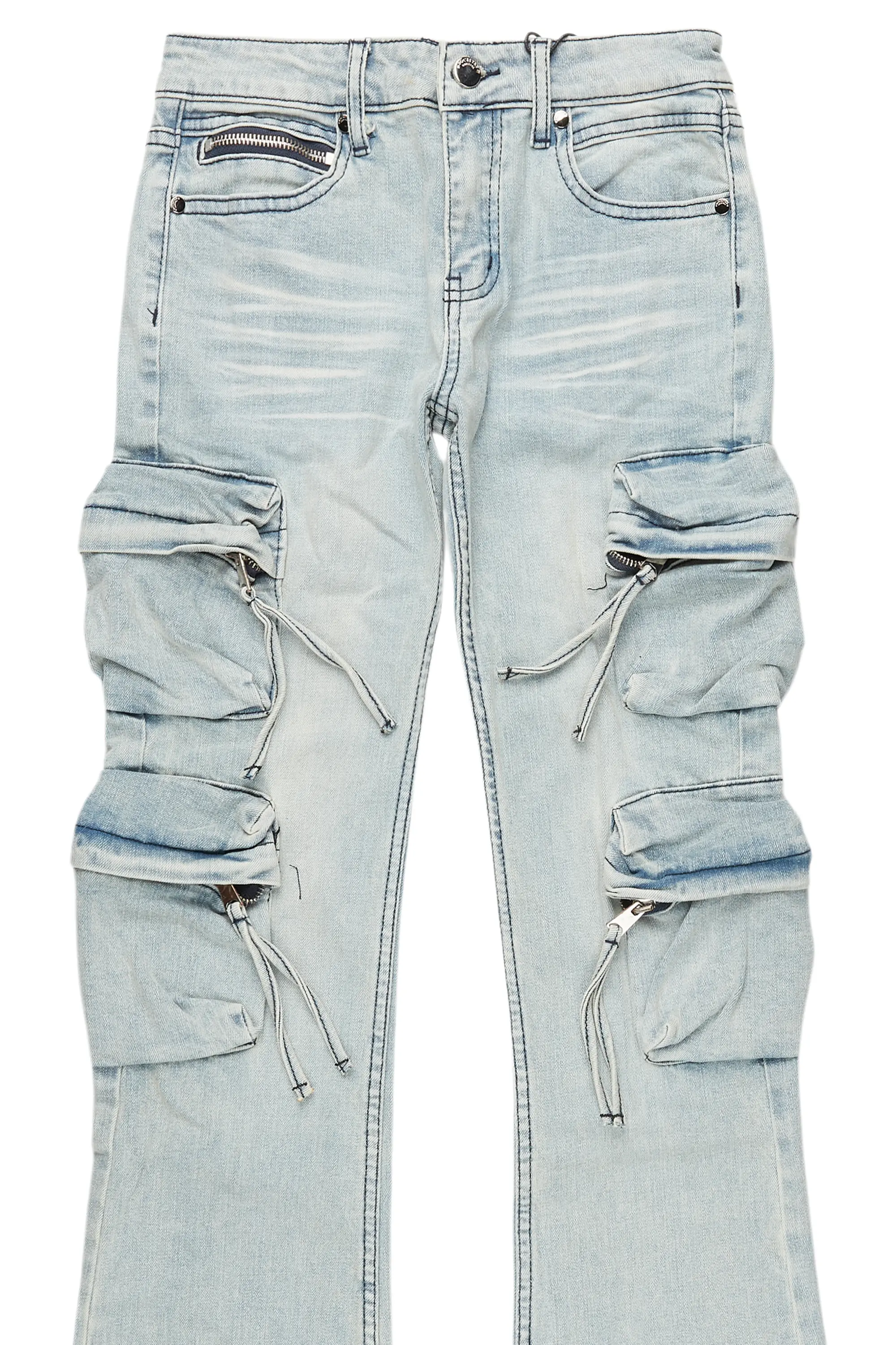 Boys Rodion Blue Slim Fit Cargo Jean - Image 2