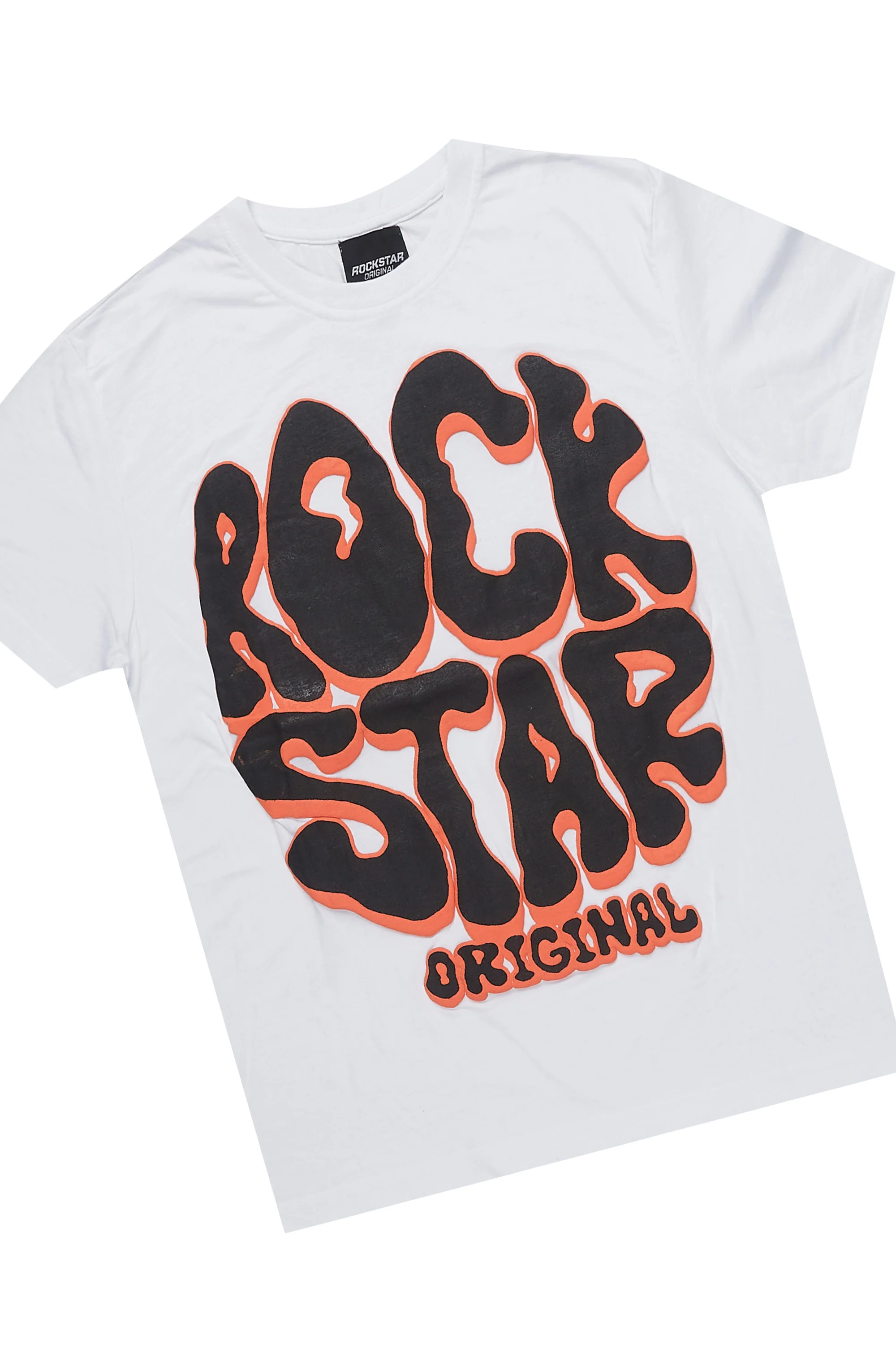 Boys Warblen Orange T-Shirt/Stacked Flare Pant Set - Image 2