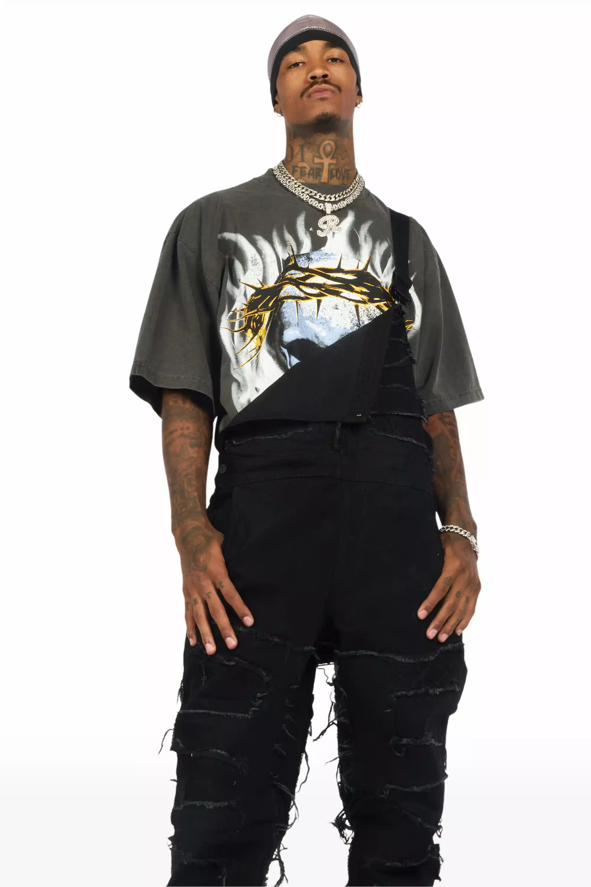 Alfie Black Denim Overall - Image 3