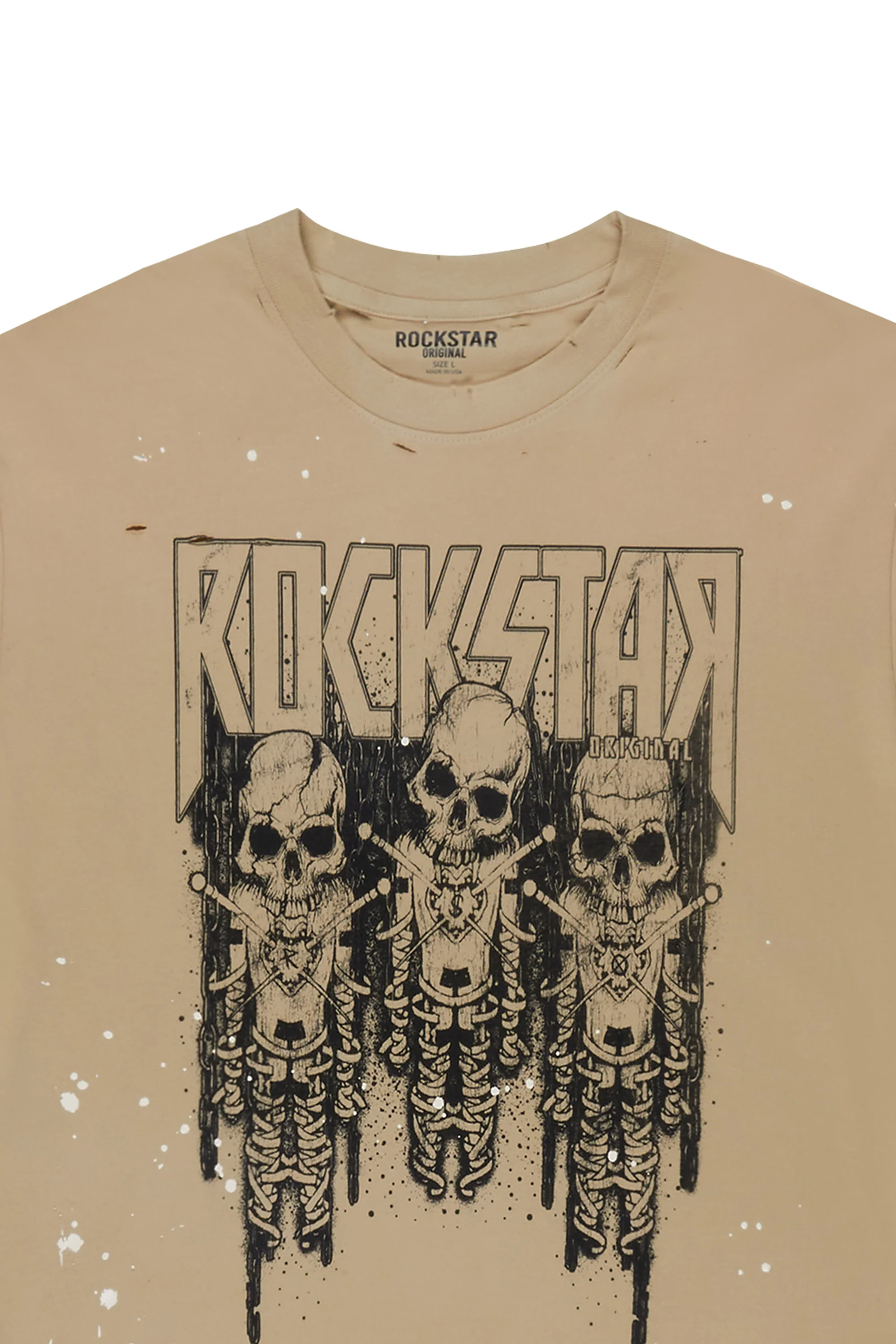 Sabbath Beige Oversized Graphic T-Shirt - Image 2