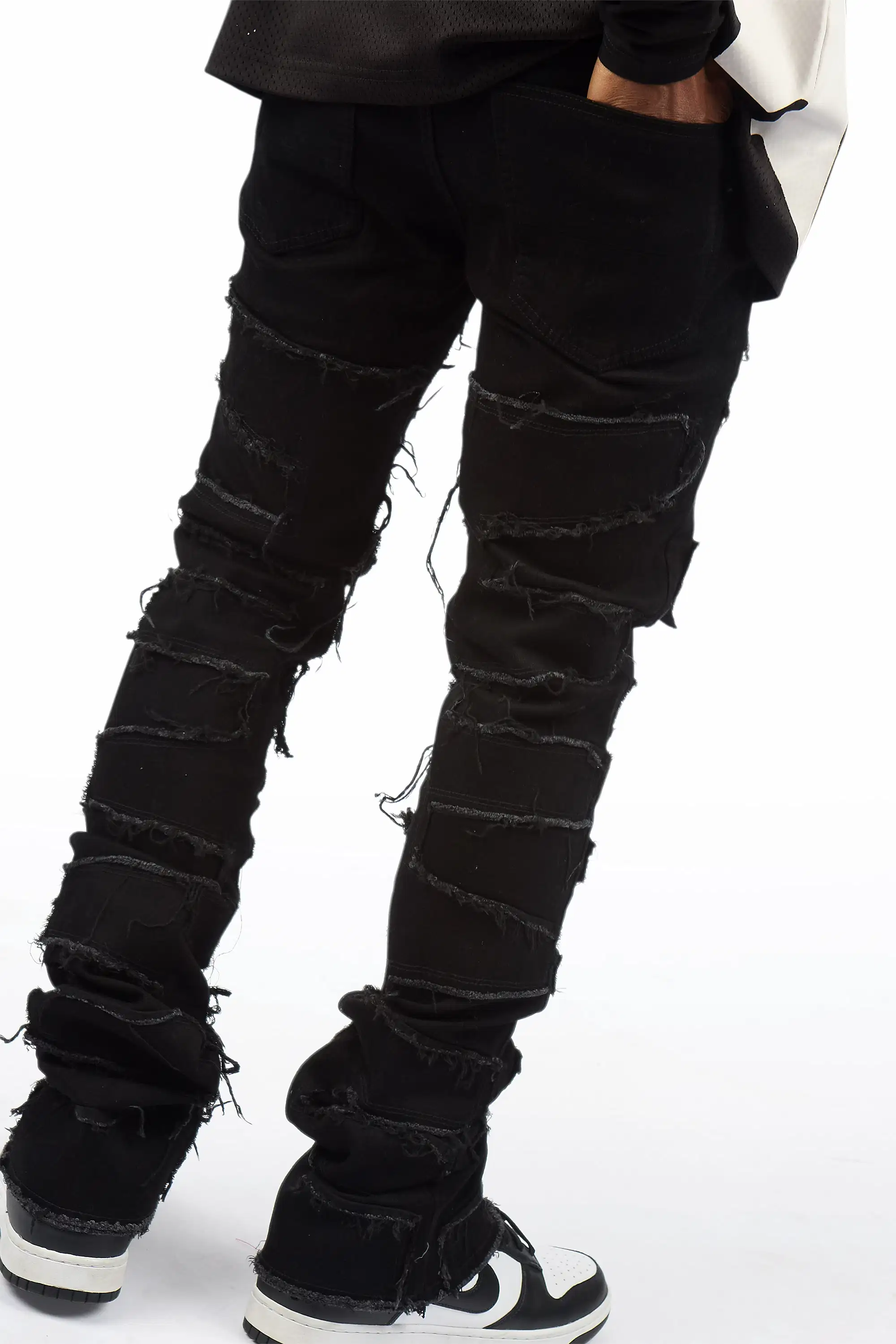 Shake Black Stacked Flare Jean - Image 2
