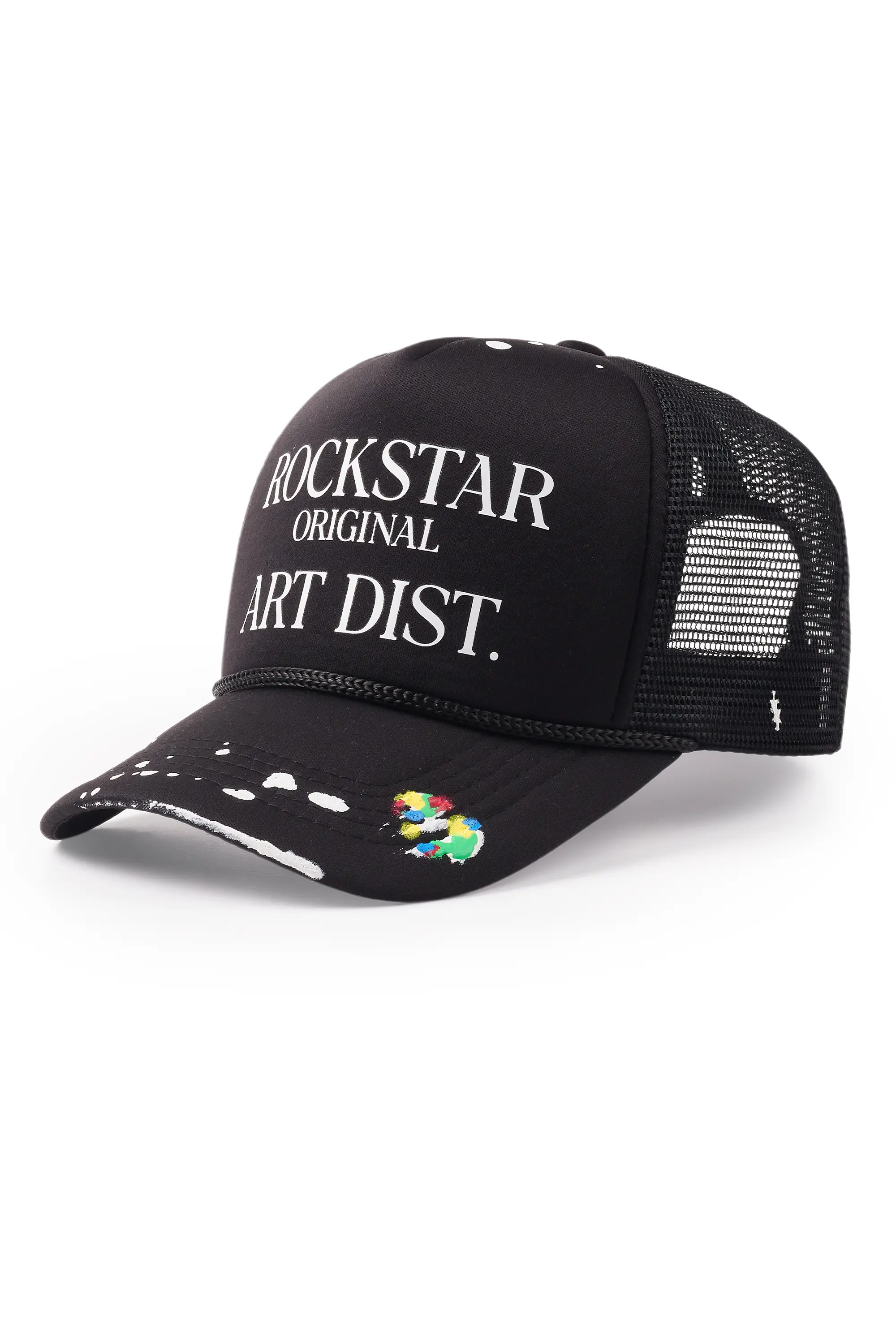 Monroe Black Paint Splatter Trucker Hat - Image 2