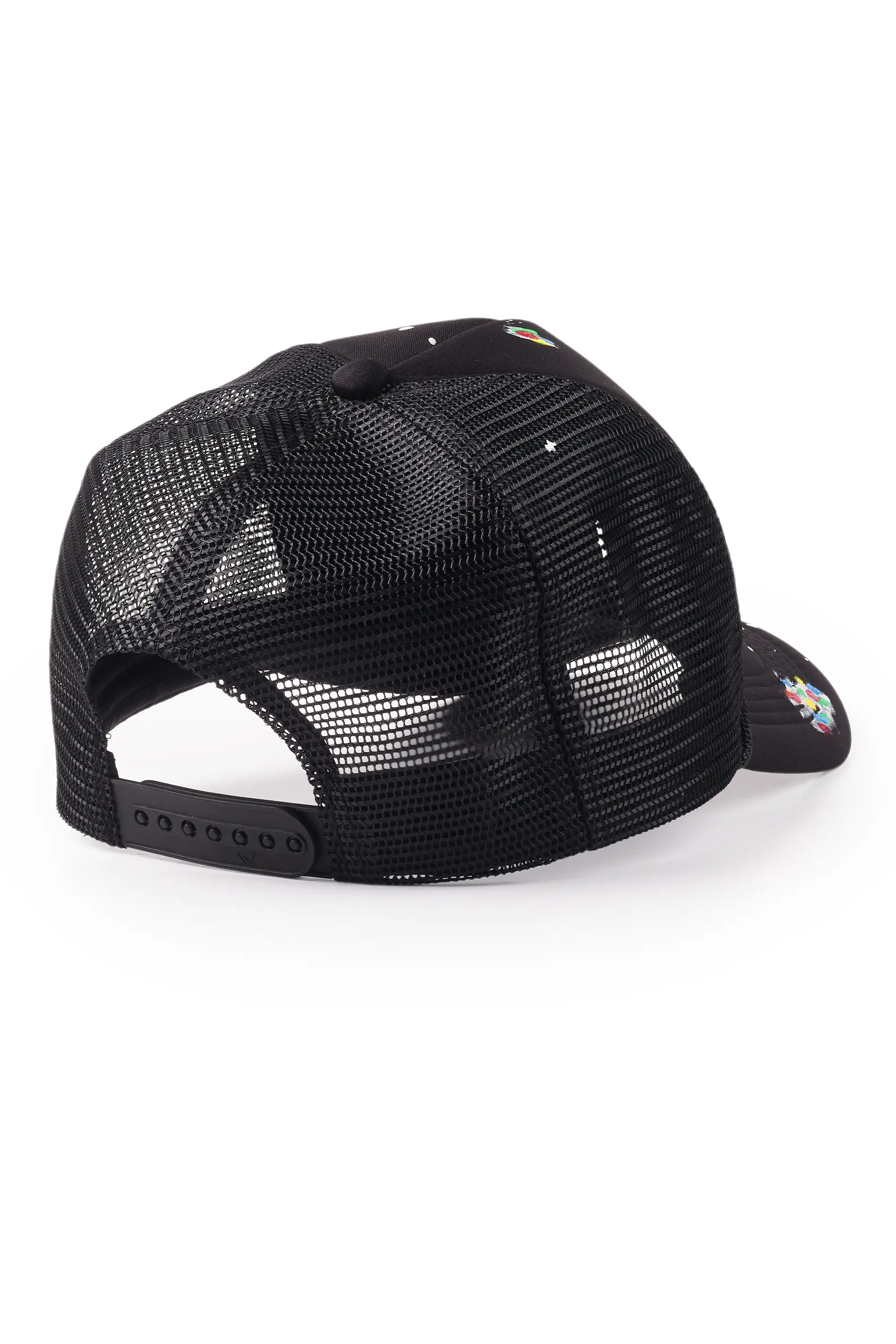 Monroe Black Paint Splatter Trucker Hat - Image 3
